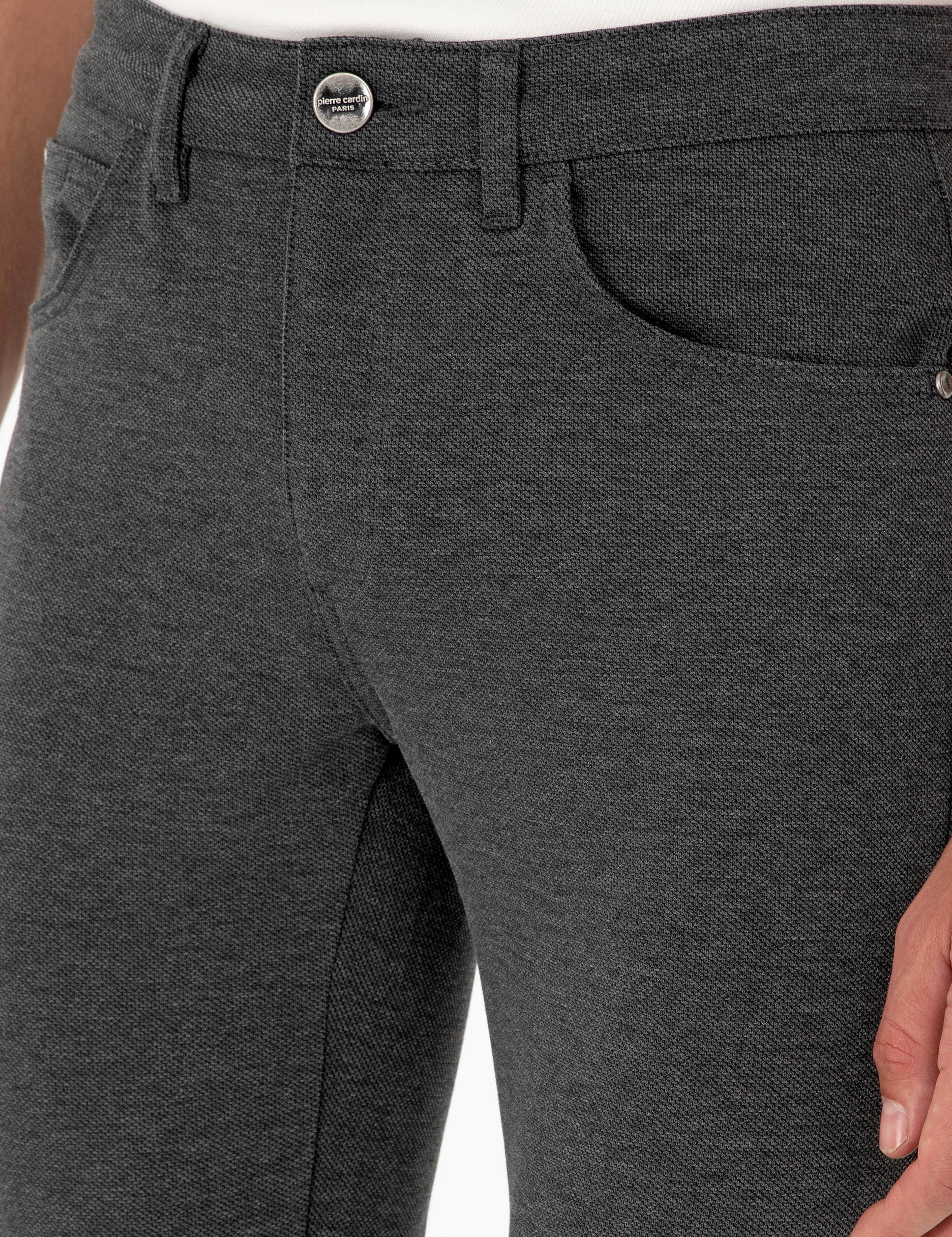 Antrasit Slim Fit Kanvas Pantolon - Image 5