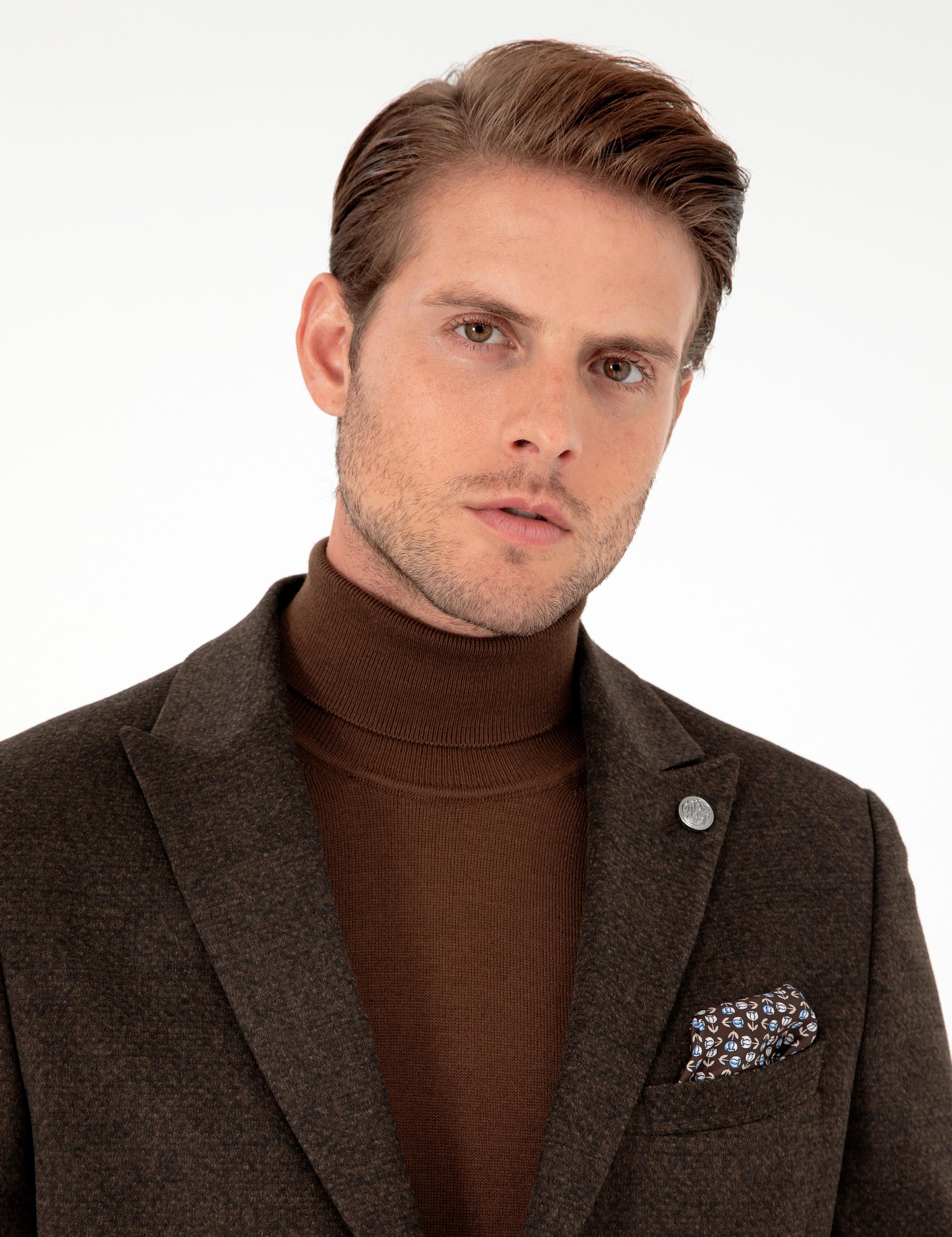 Kahverengi Ex. Slim Fit Ceket