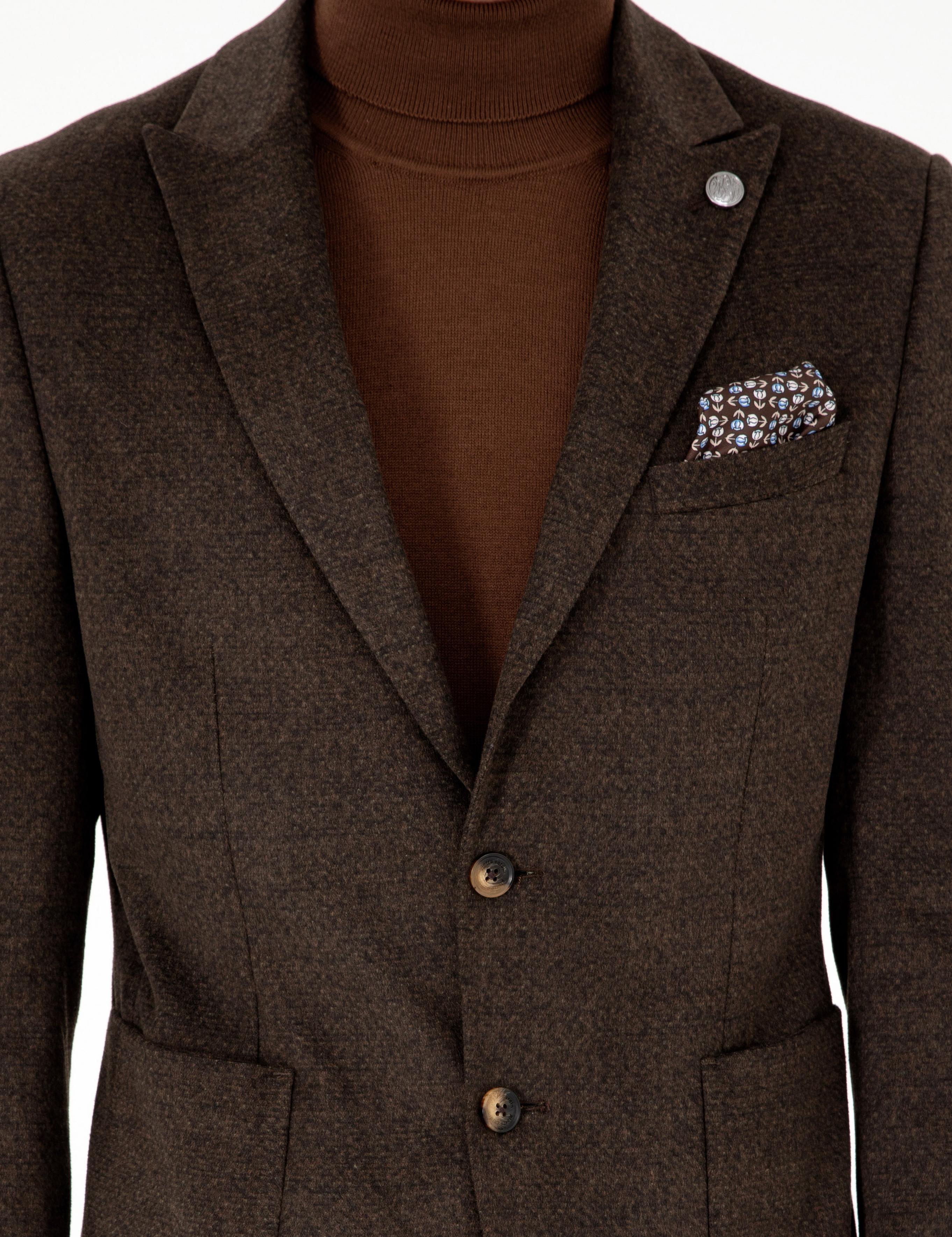 Kahverengi Ex. Slim Fit Ceket