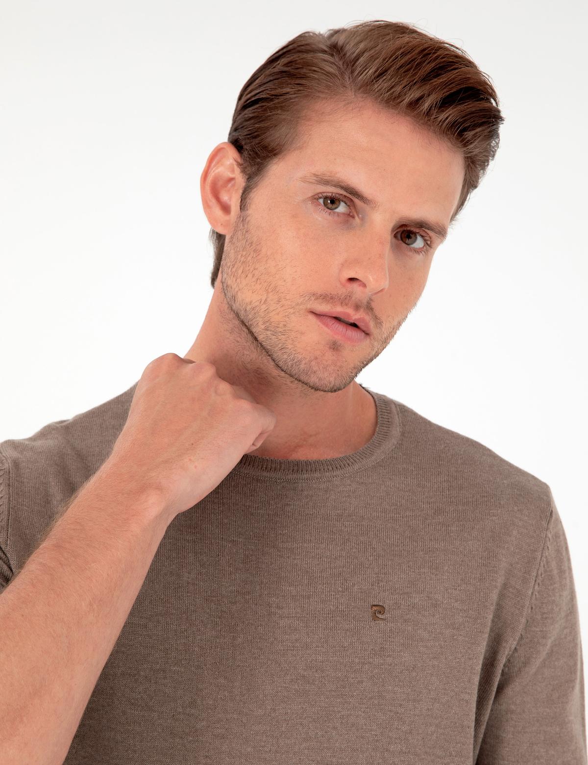 Vizon Melanj Slim Fit Bisiklet Yaka Basic Triko Kazak - 50296621101