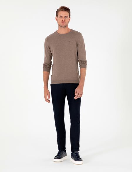 Vizon Melanj Slim Fit Bisiklet Yaka Basic Triko Kazak - 50296621101