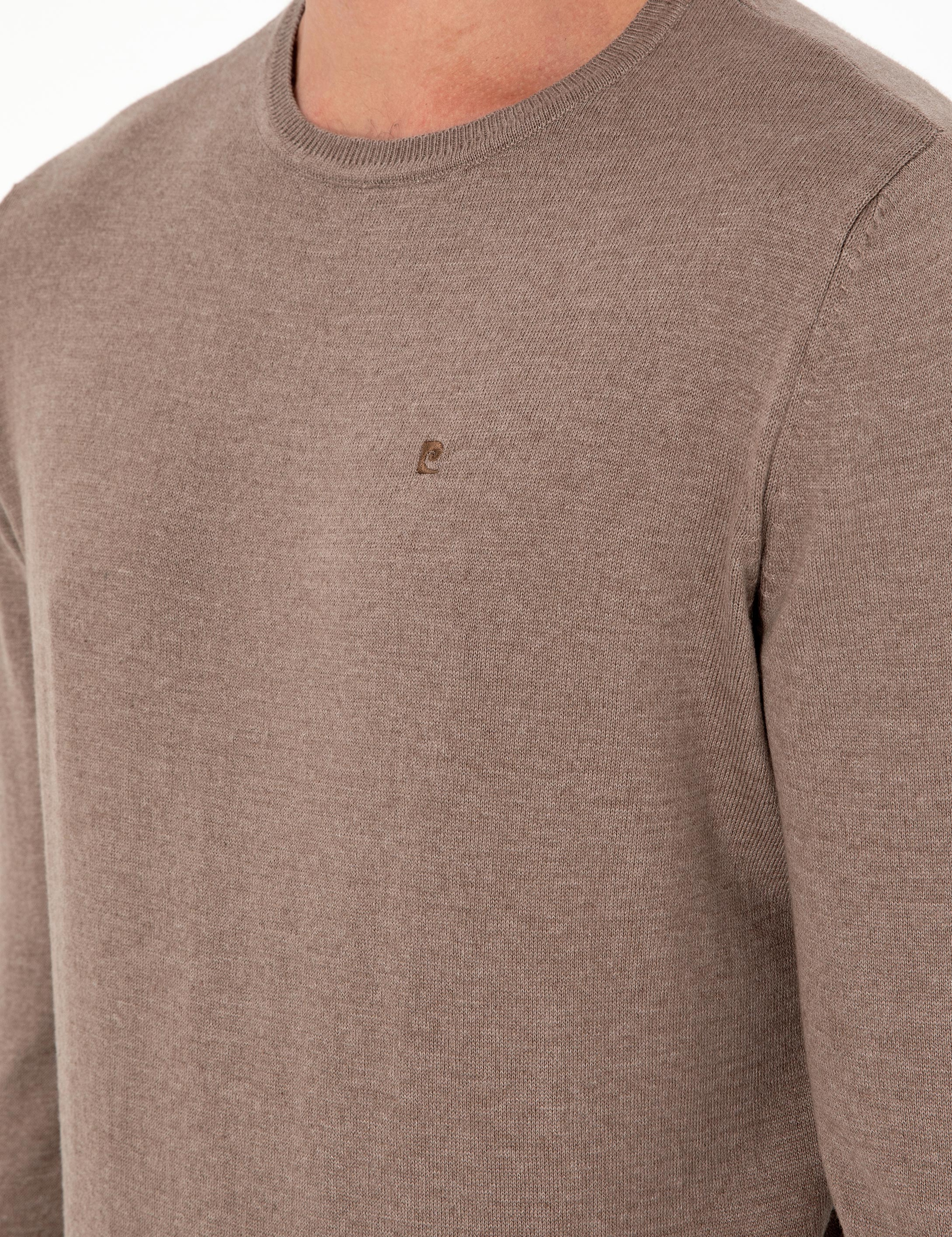 Vizon Melanj Slim Fit Bisiklet Yaka Basic Triko Kazak - Image 7