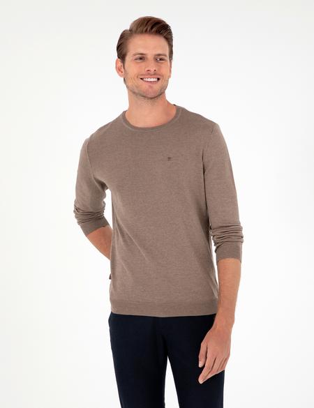 Vizon Melanj Slim Fit Bisiklet Yaka Basic Triko Kazak - 50296621101