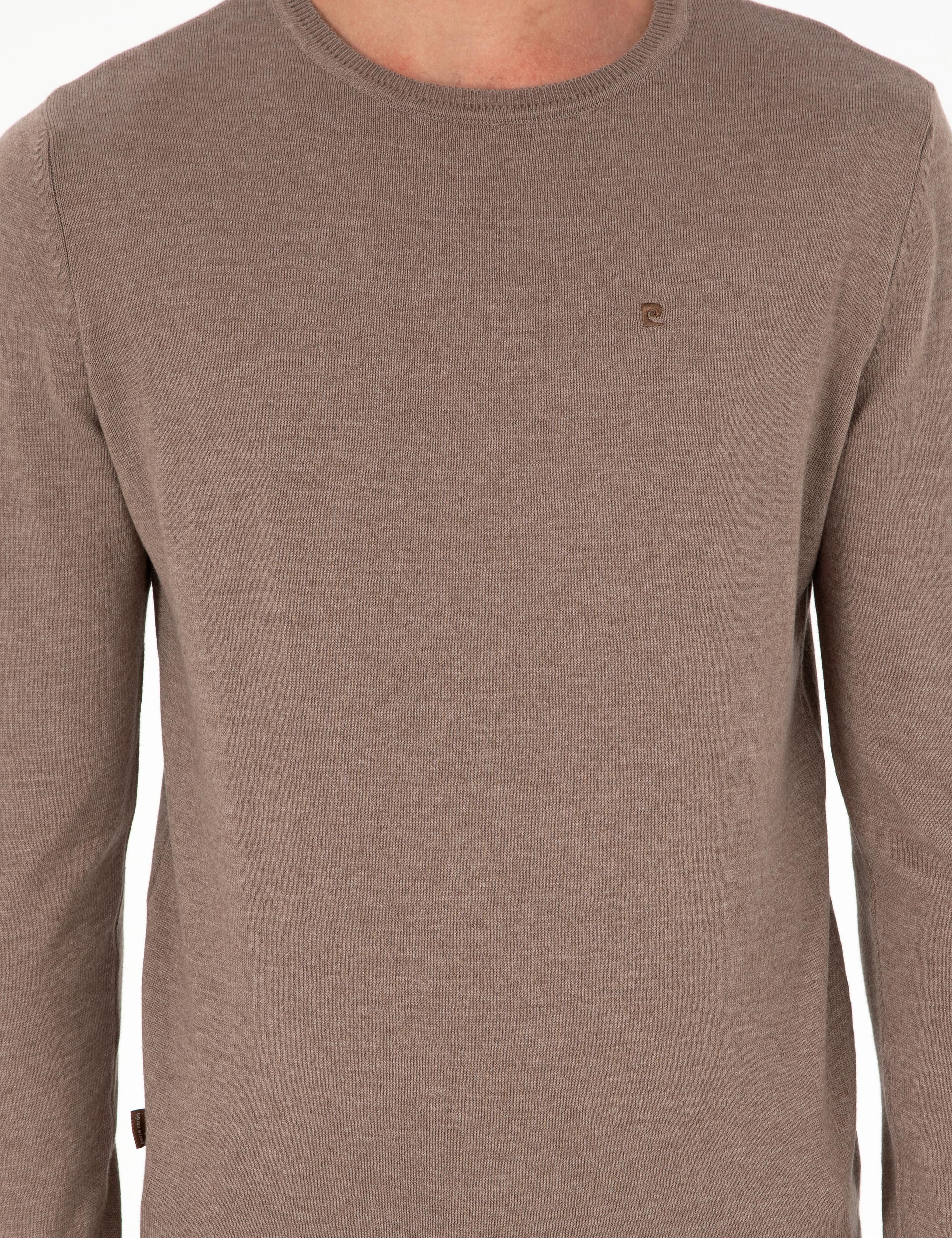 Vizon Melanj Slim Fit Bisiklet Yaka Basic Triko Kazak - Image 6