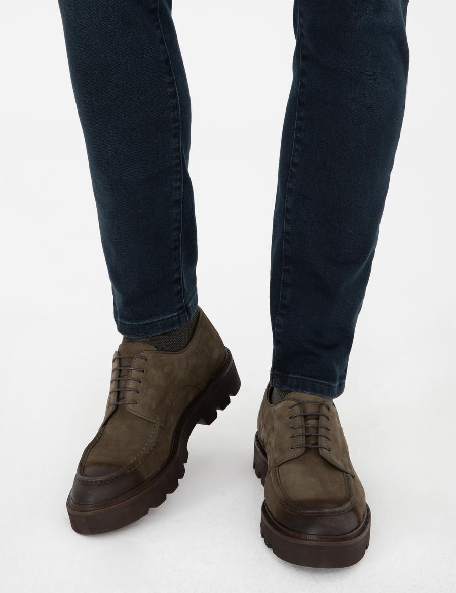 Haki %100 Deri Casual Ayakkabı