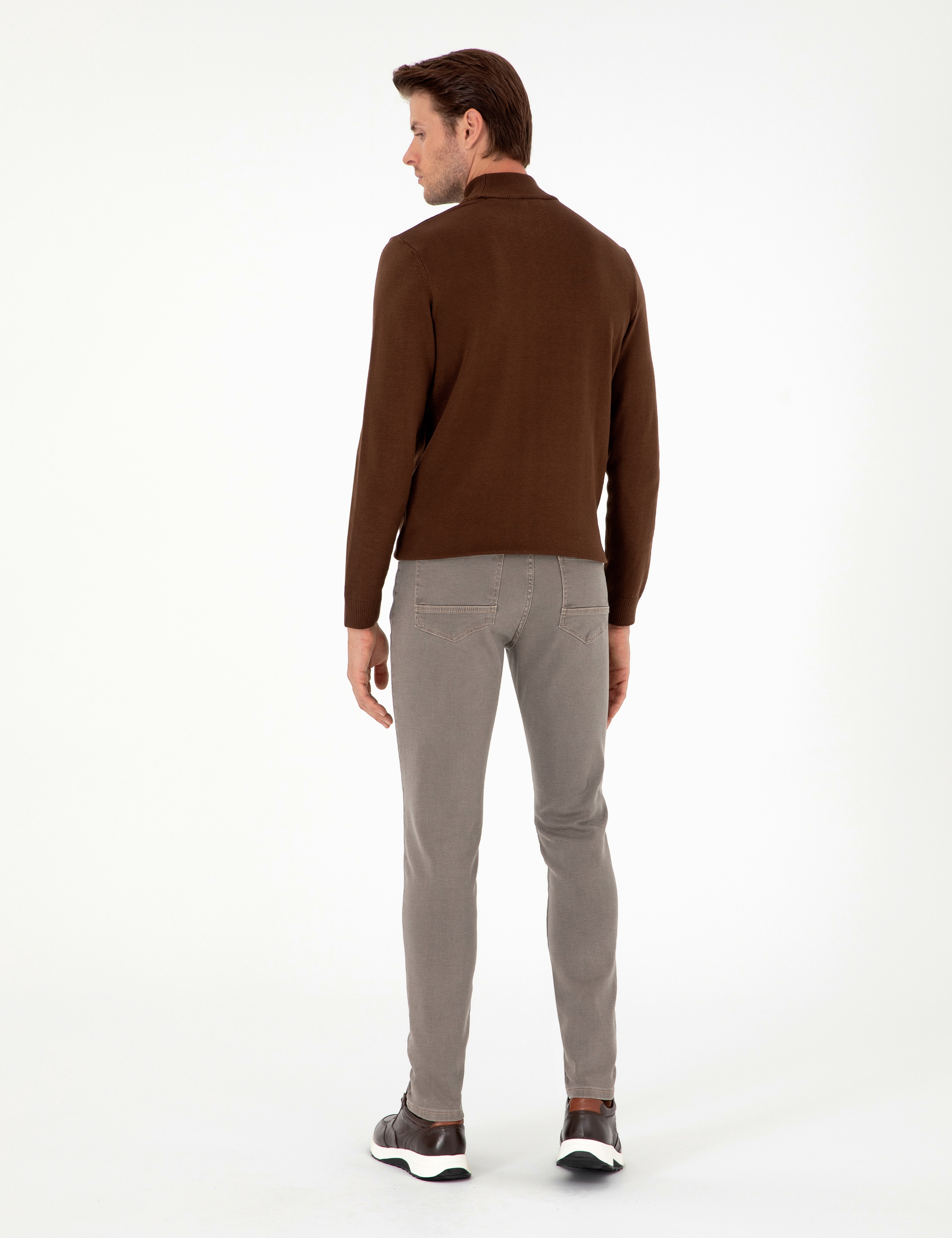 Bej Slim Fit Jean Pantolon - Image 4