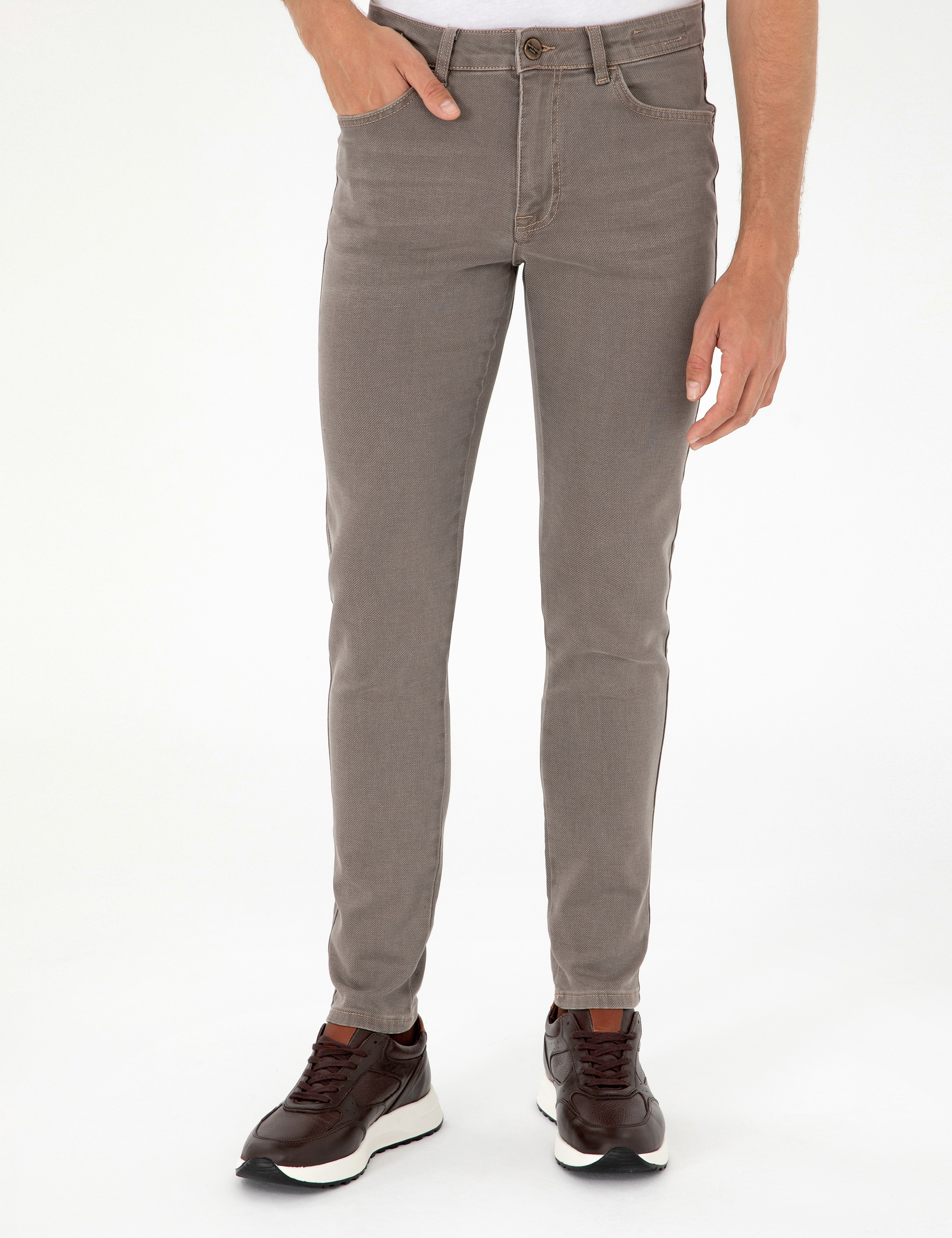 Bej Slim Fit Jean Pantolon - Image 2