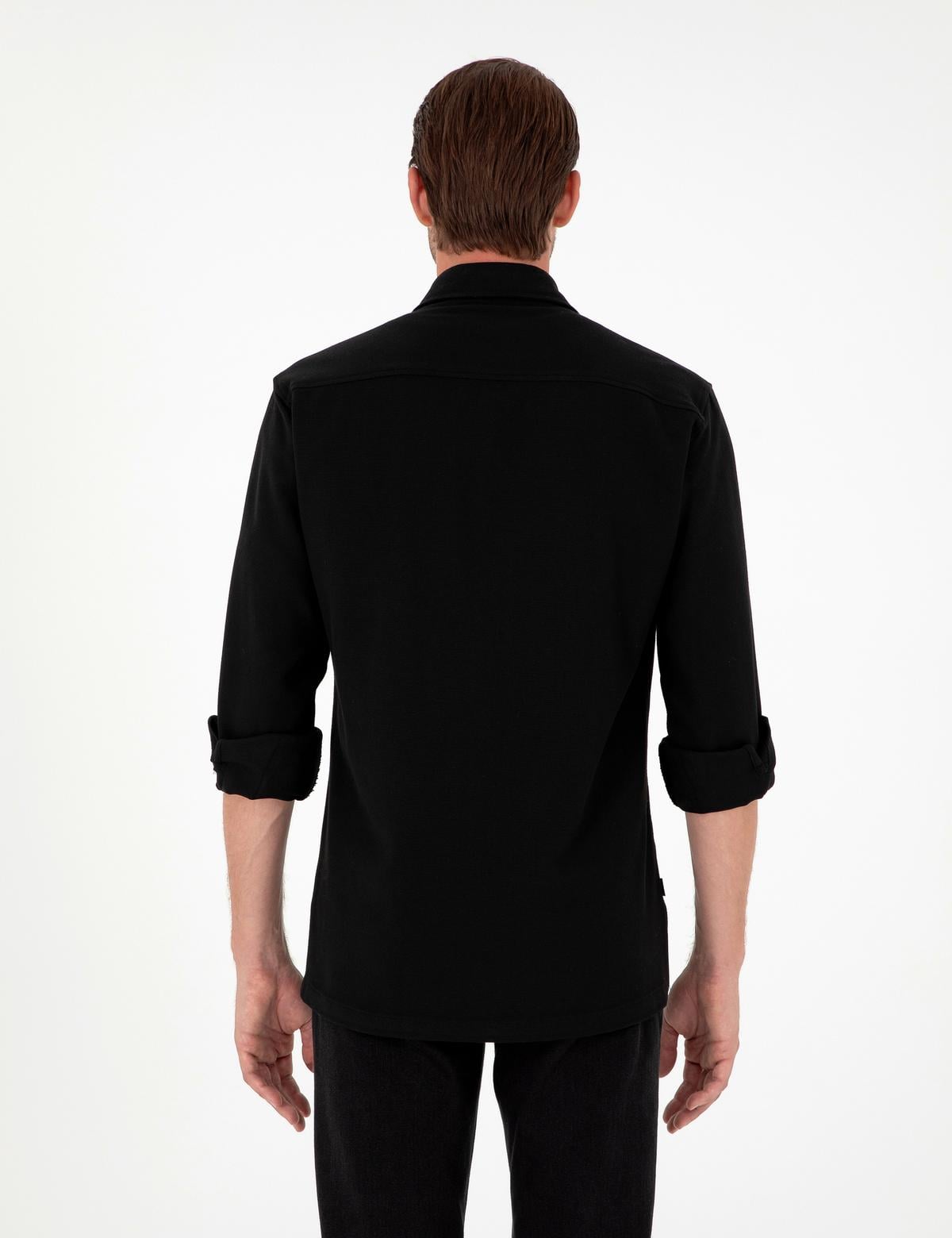 Siyah Regular Fit Uzun Kollu Gömlek - 50293946024