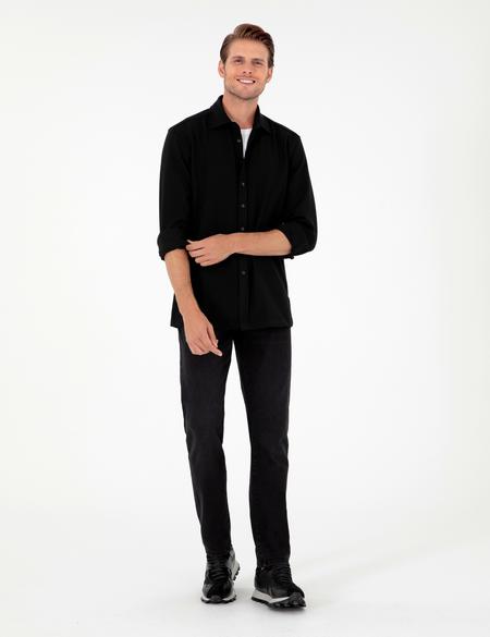 Siyah Regular Fit Uzun Kollu Gömlek - 50293946024