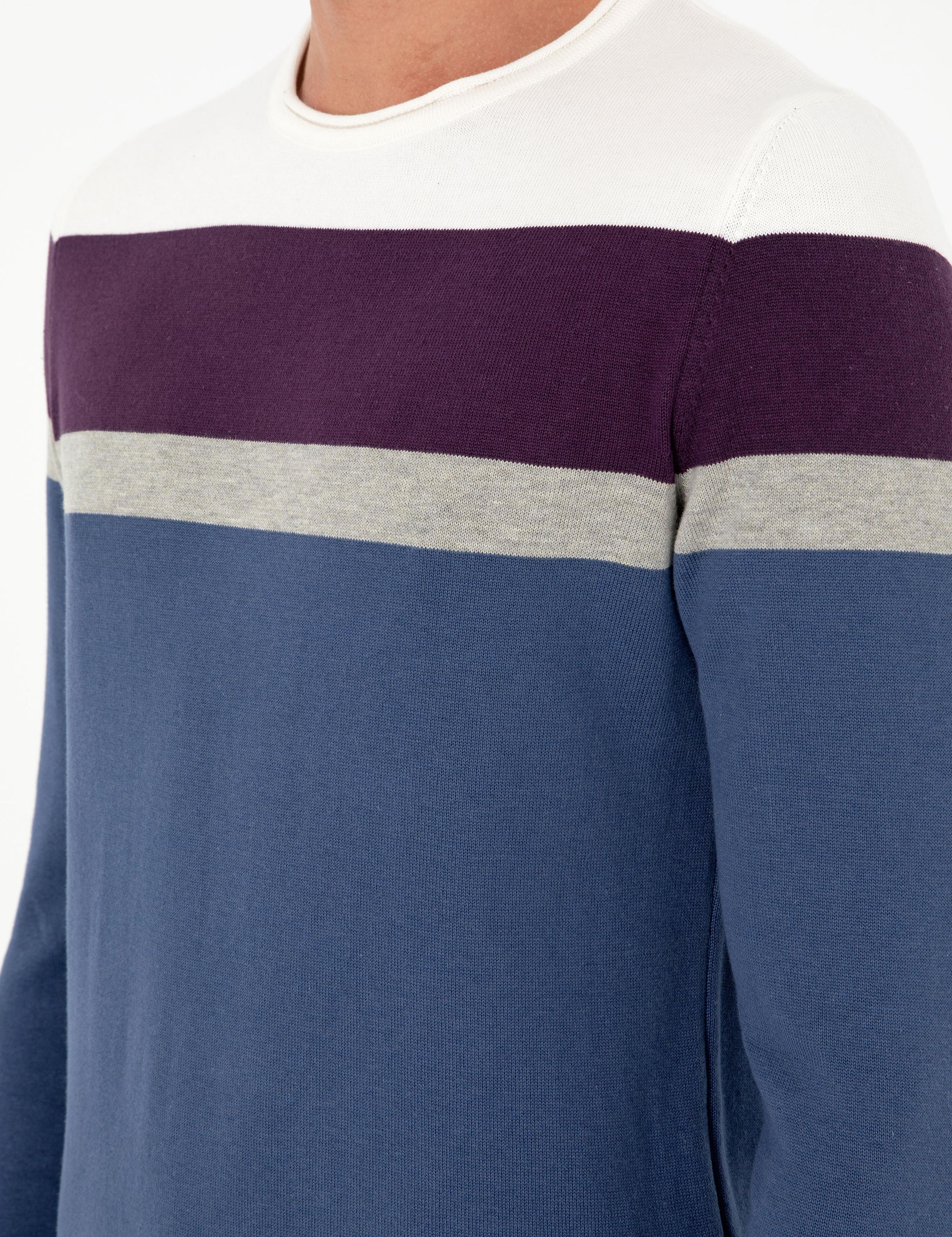 İndigo Slim Fit Bisiklet Yaka Triko Kazak