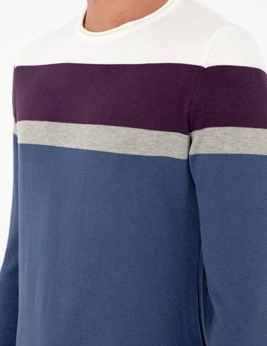 İndigo Slim Fit Bisiklet Yaka Triko Kazak
