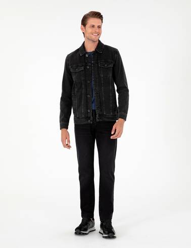 Siyah Slim Fit Jean Ceket