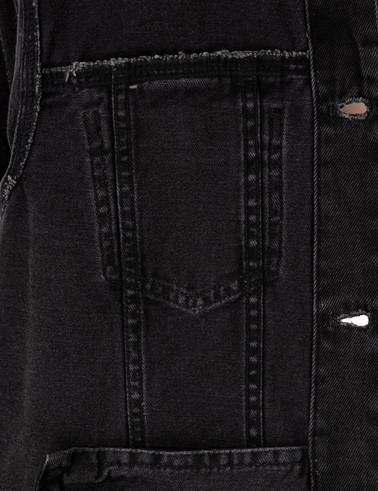 Siyah Slim Fit Jean Ceket