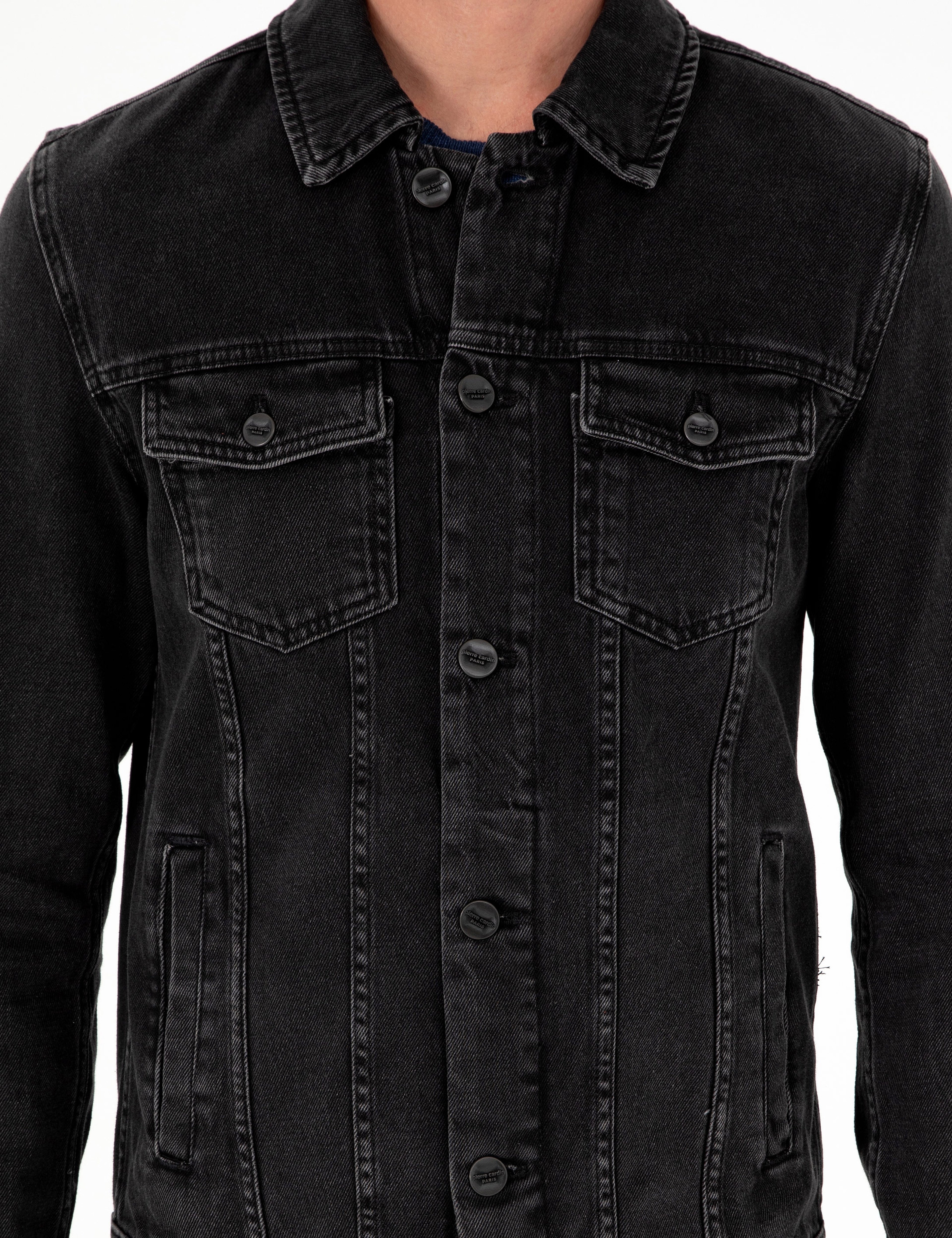 Siyah Slim Fit Jean Ceket