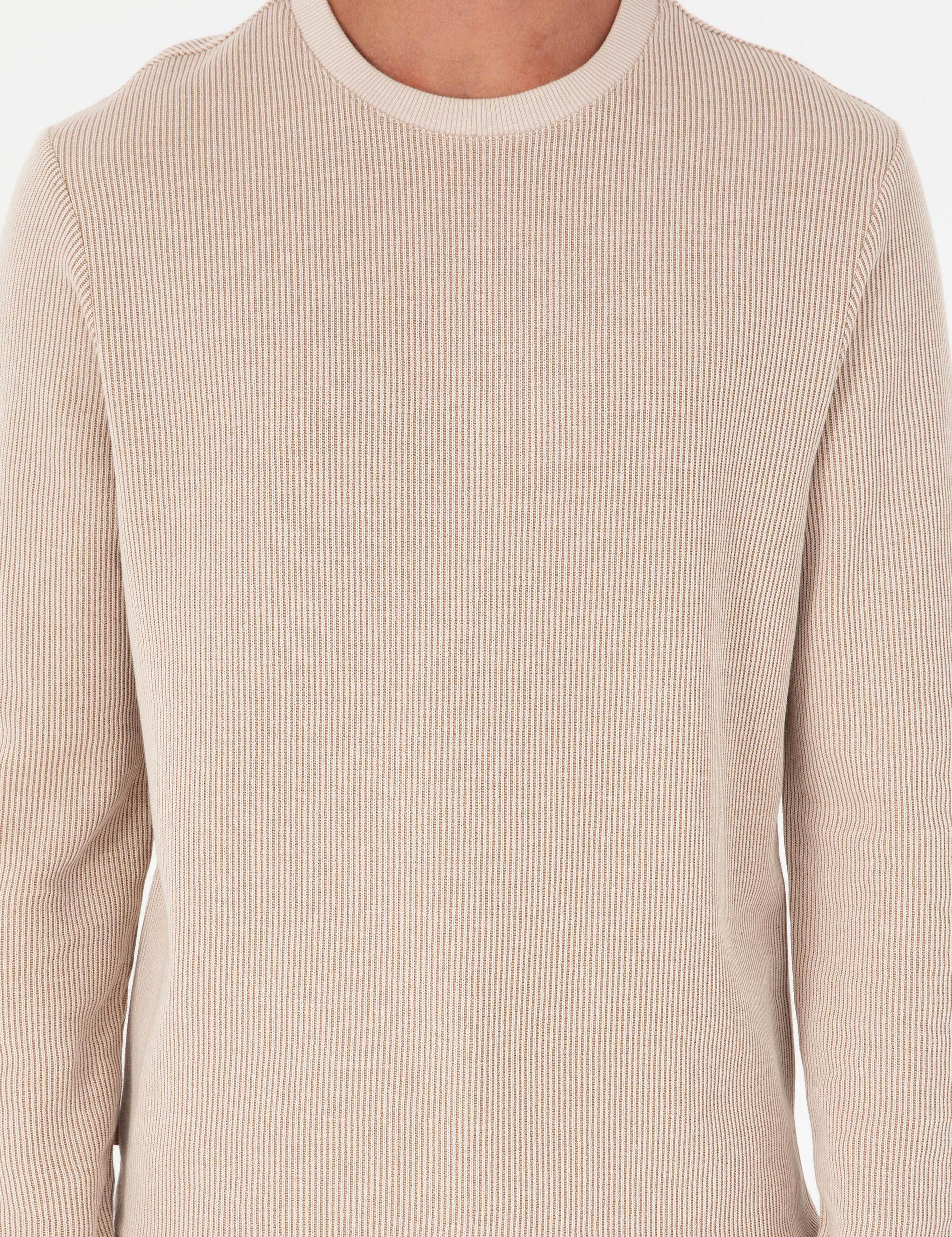 Bej Regular Fit %100 Pamuk Sweatshirt