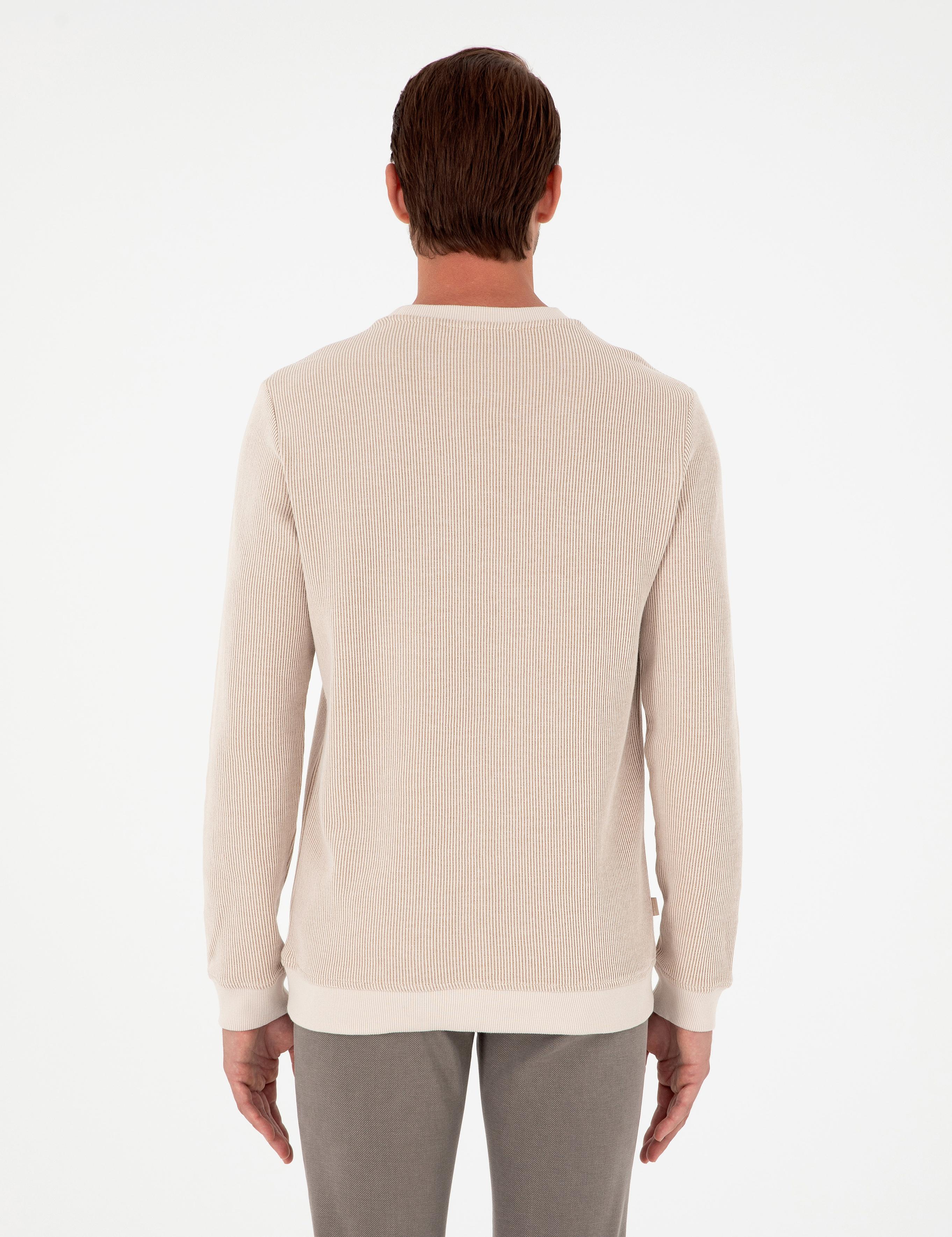 Bej Regular Fit %100 Pamuk Sweatshirt