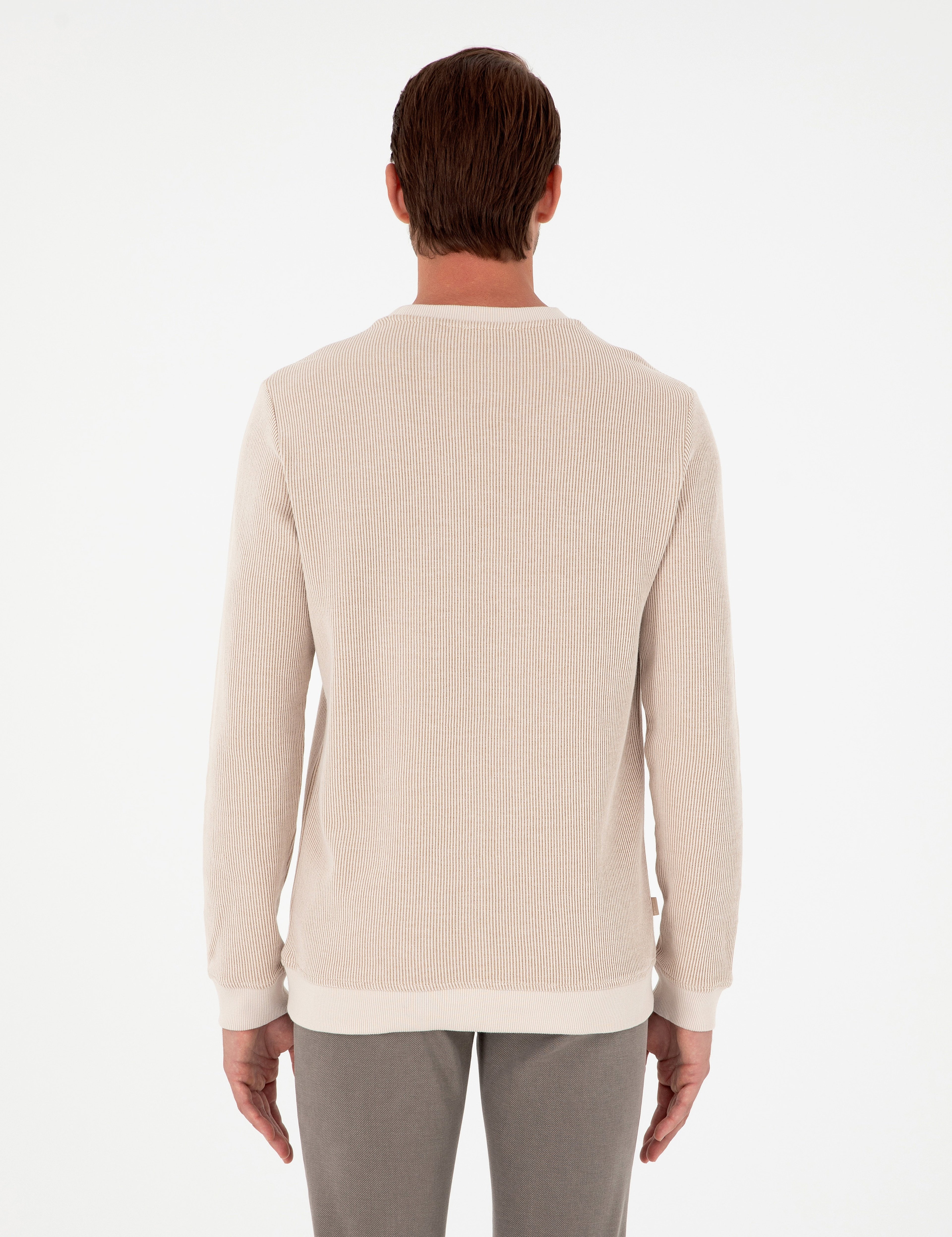 Bej Regular Fit %100 Pamuk Sweatshirt - Image 5