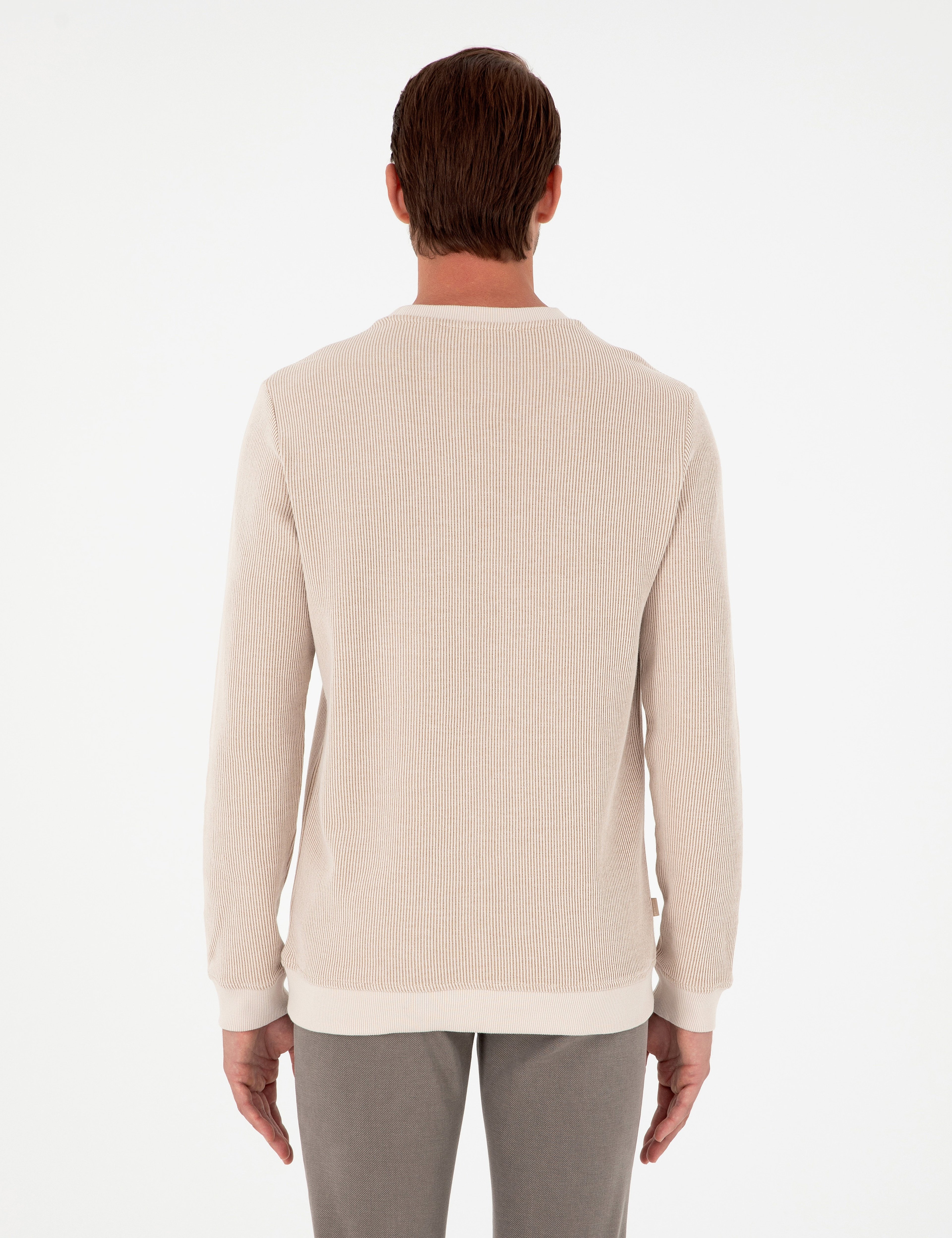 Bej Regular Fit %100 Pamuk Sweatshirt