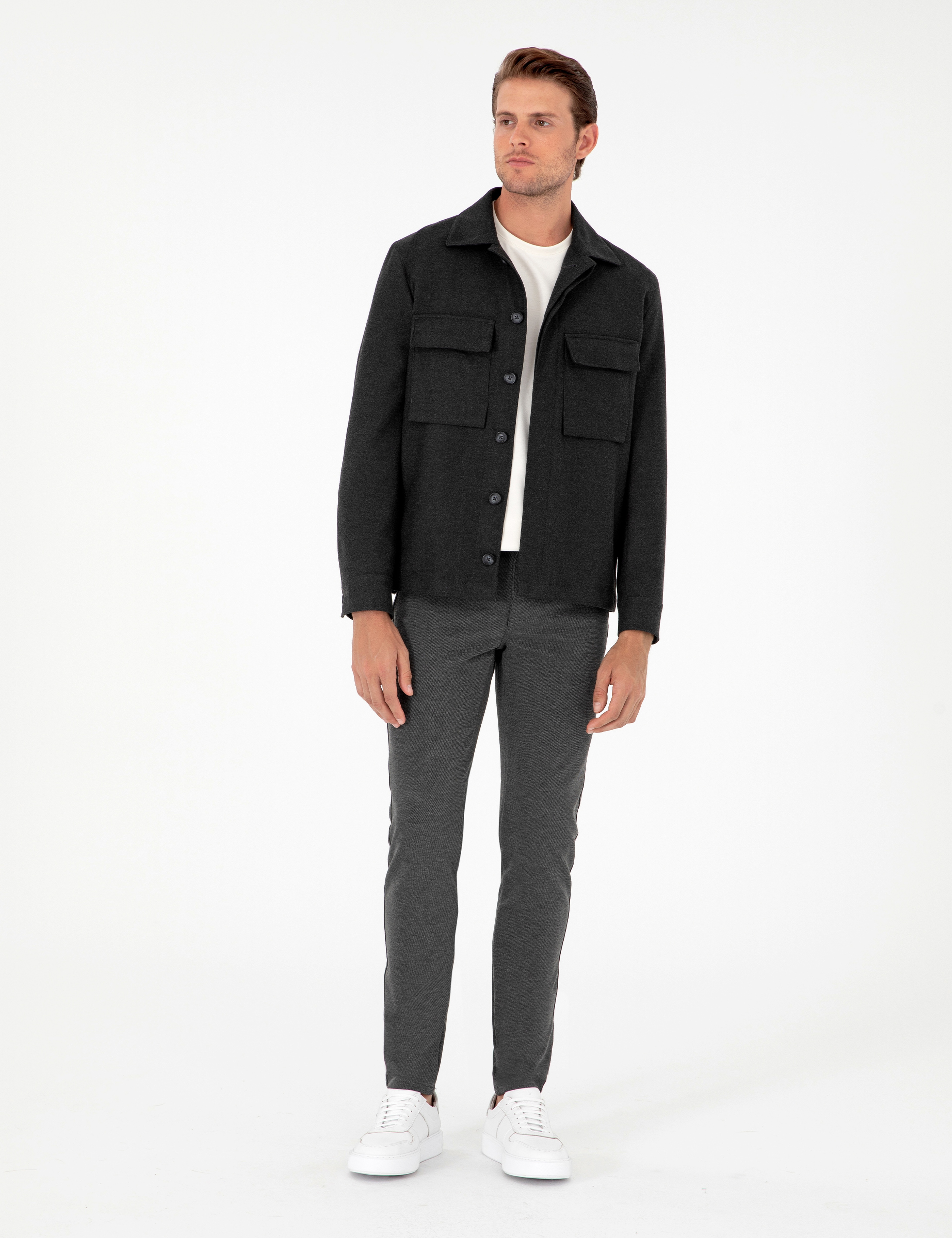Antrasit Regular Fit Ceket - Image 4