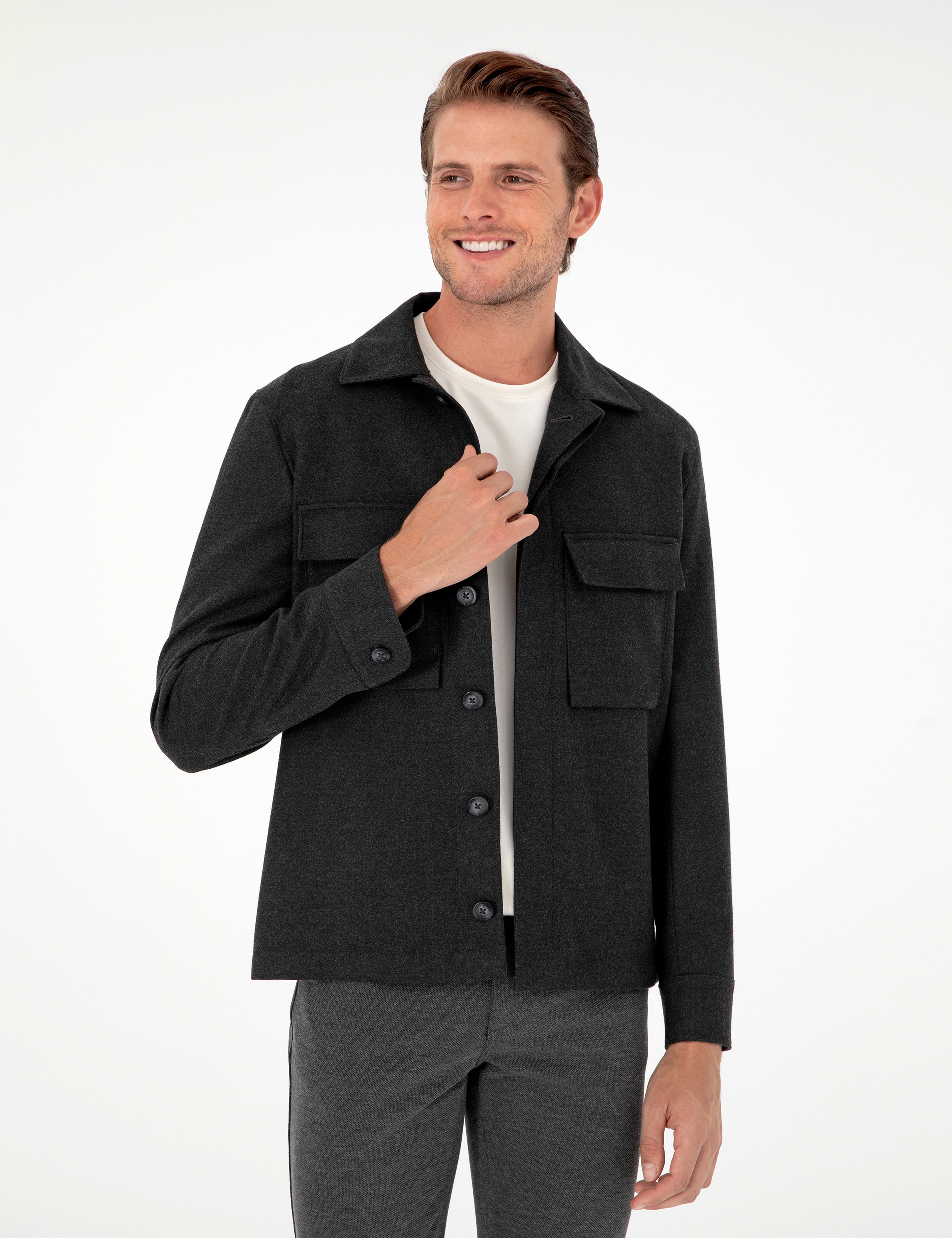 Antrasit Regular Fit Ceket