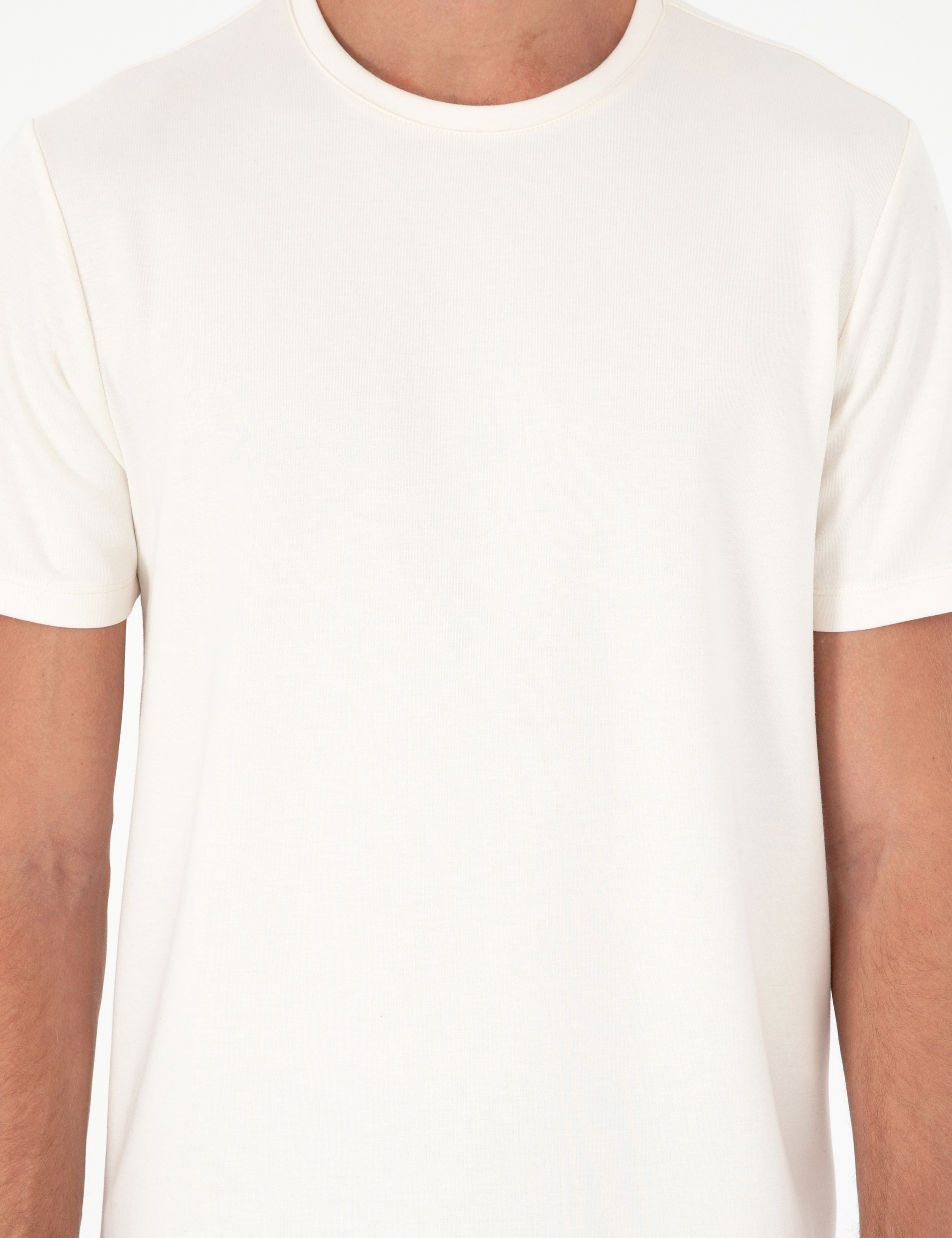 Ekru Regular Fit Tişört - Image 6
