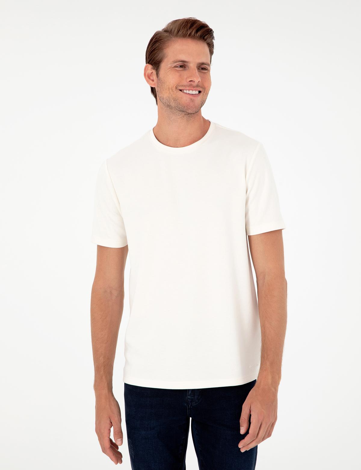 Ekru Regular Fit Tişört - 50292343082