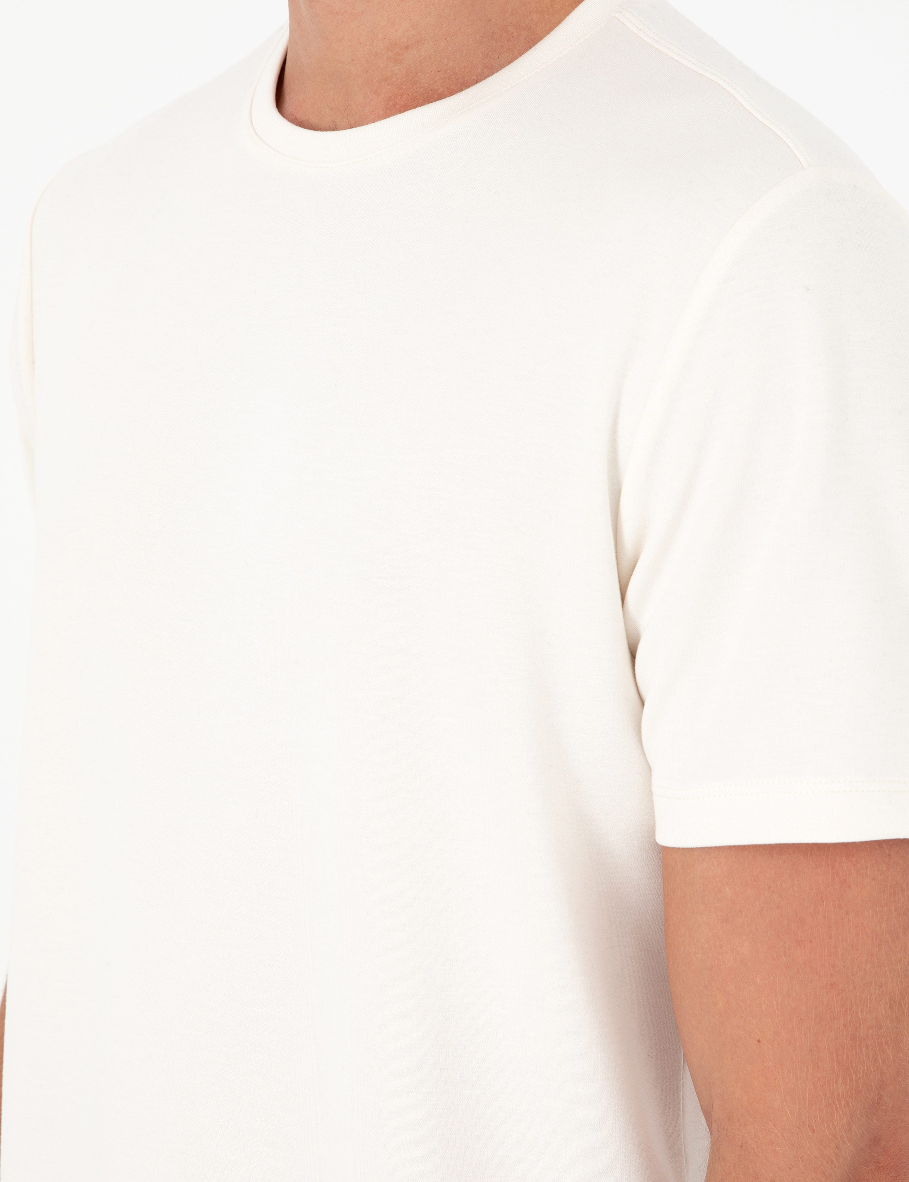 Ekru Regular Fit Tişört - Image 7