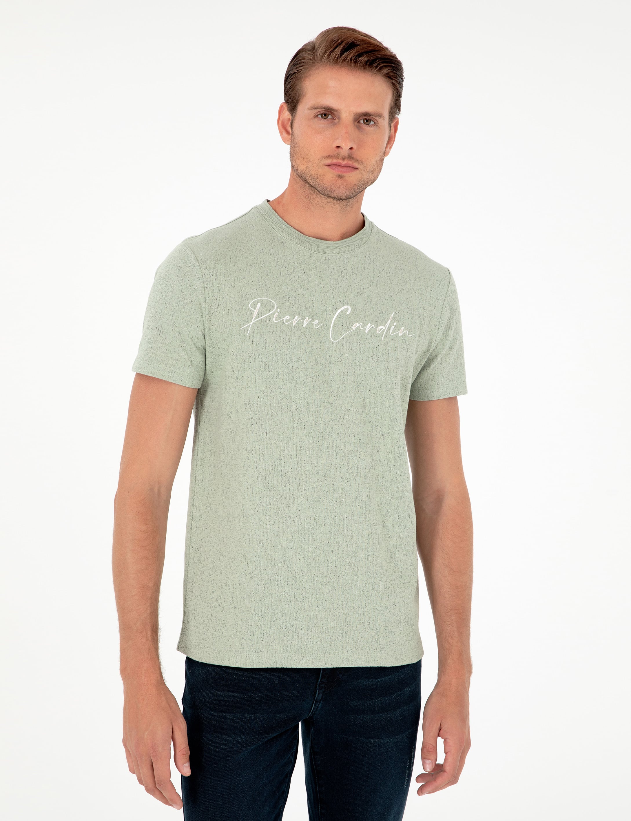 Yeşil Slim Fit Tişört - Image 3