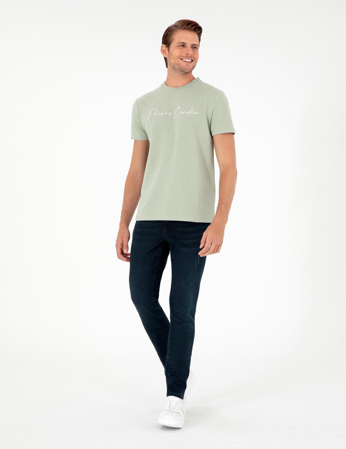 Yeşil Slim Fit Tişört - 50285389013