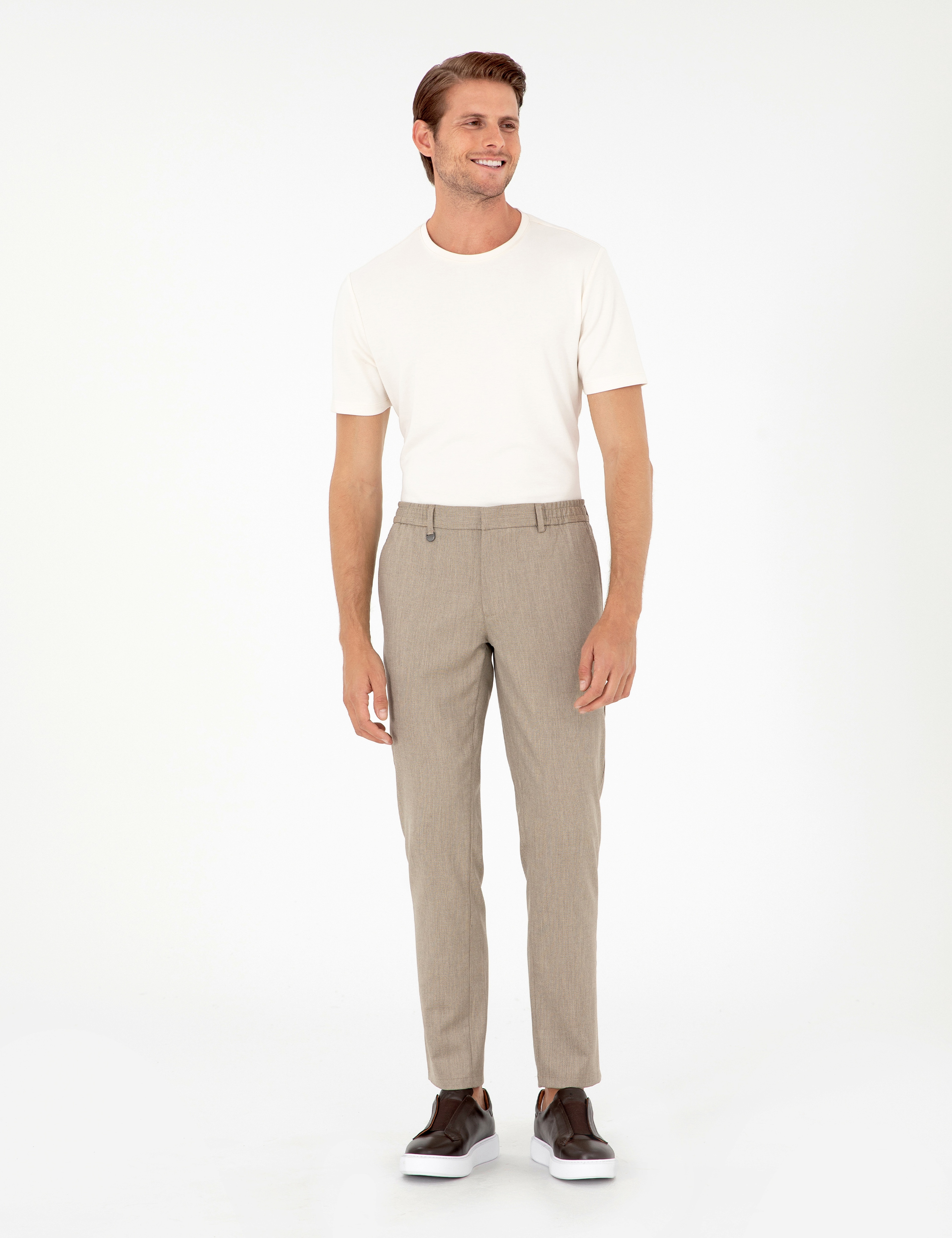 Açık Kahverengi Ex. Slim Fit Kumaş Pantolon - Image 3
