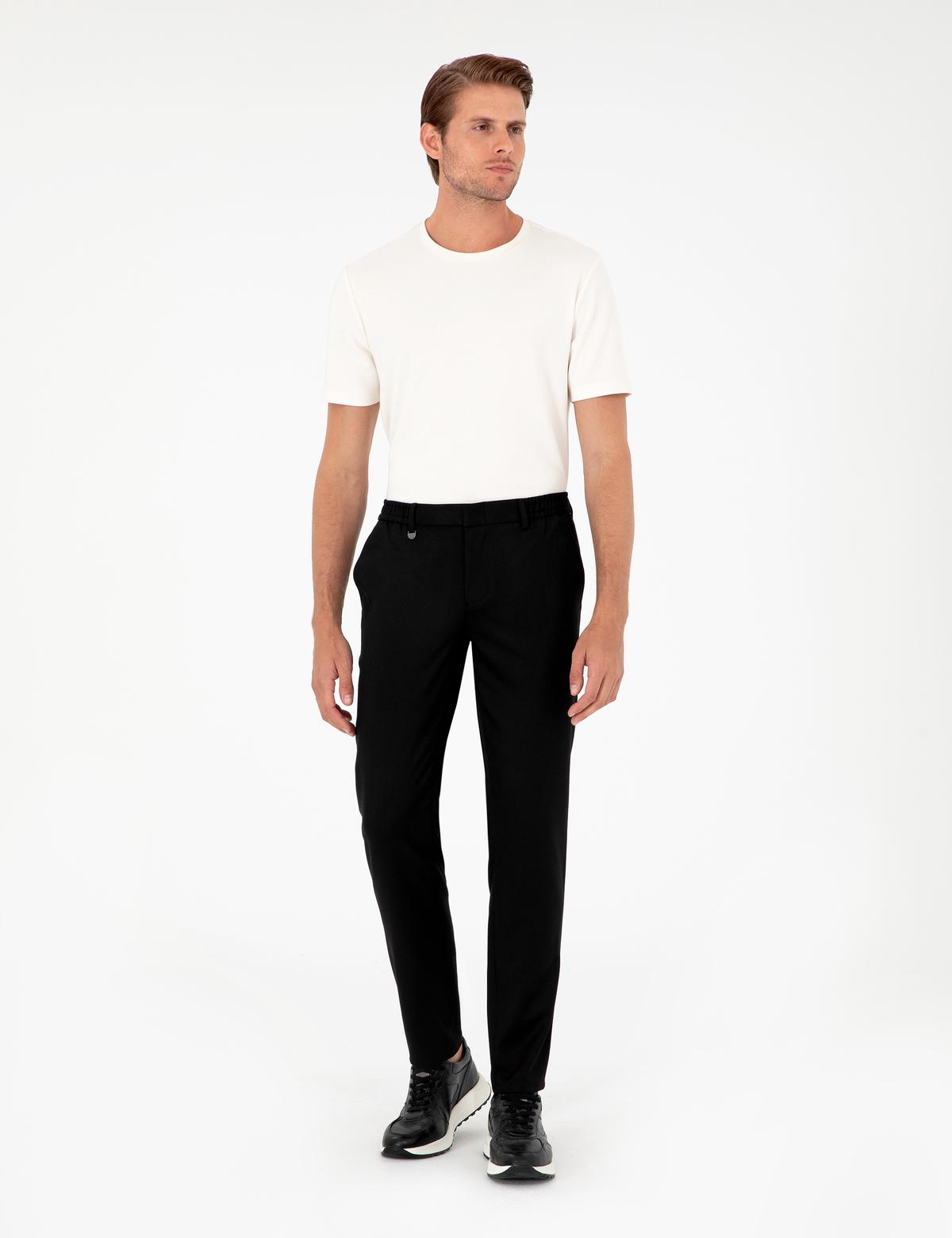 Siyah Ex. Slim Fit Kumaş Pantolon