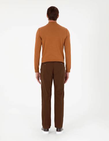 Kahverengi Regular Fit Basic Kanvas Pantolon