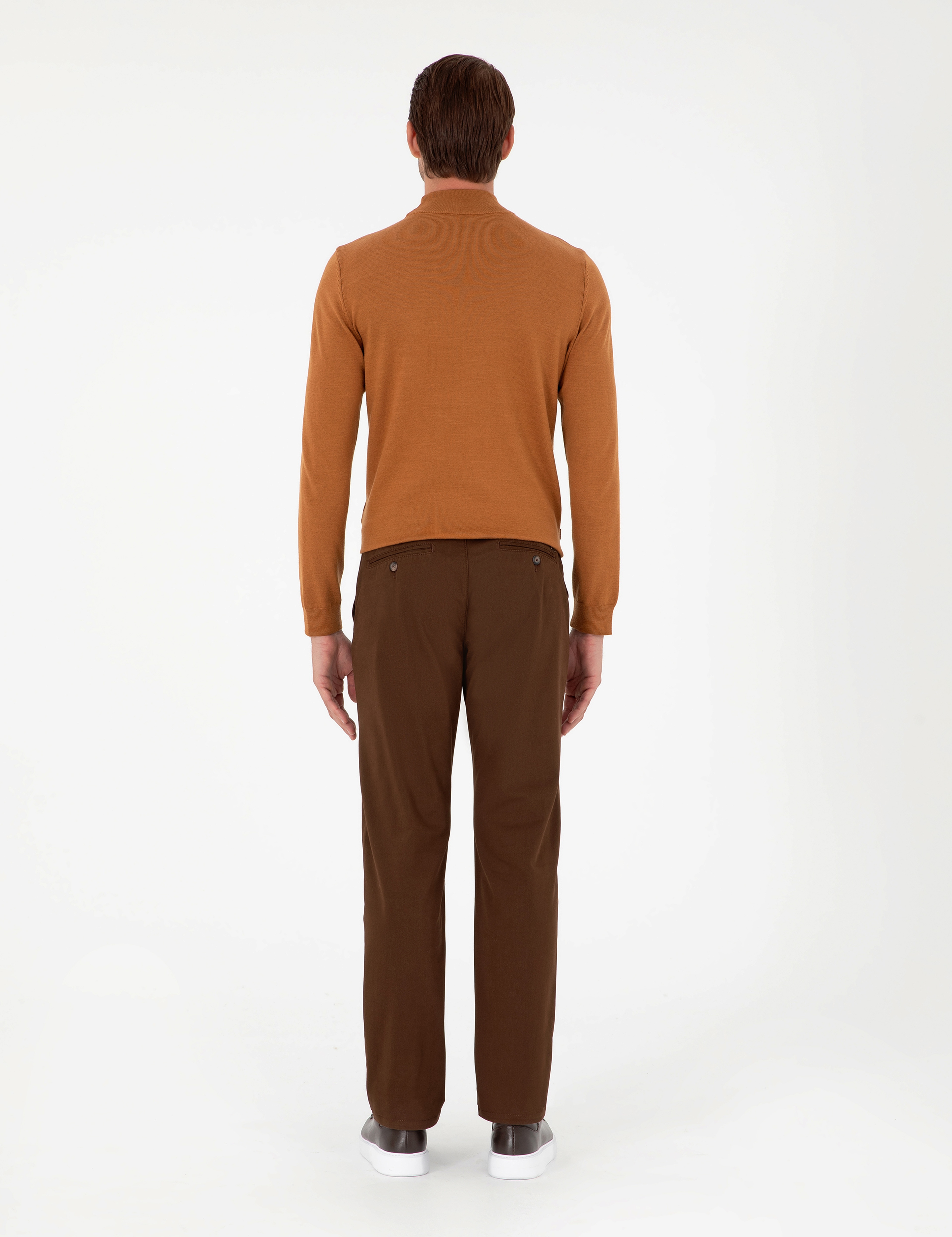 Kahverengi Regular Fit Basic Kanvas Pantolon - Image 4