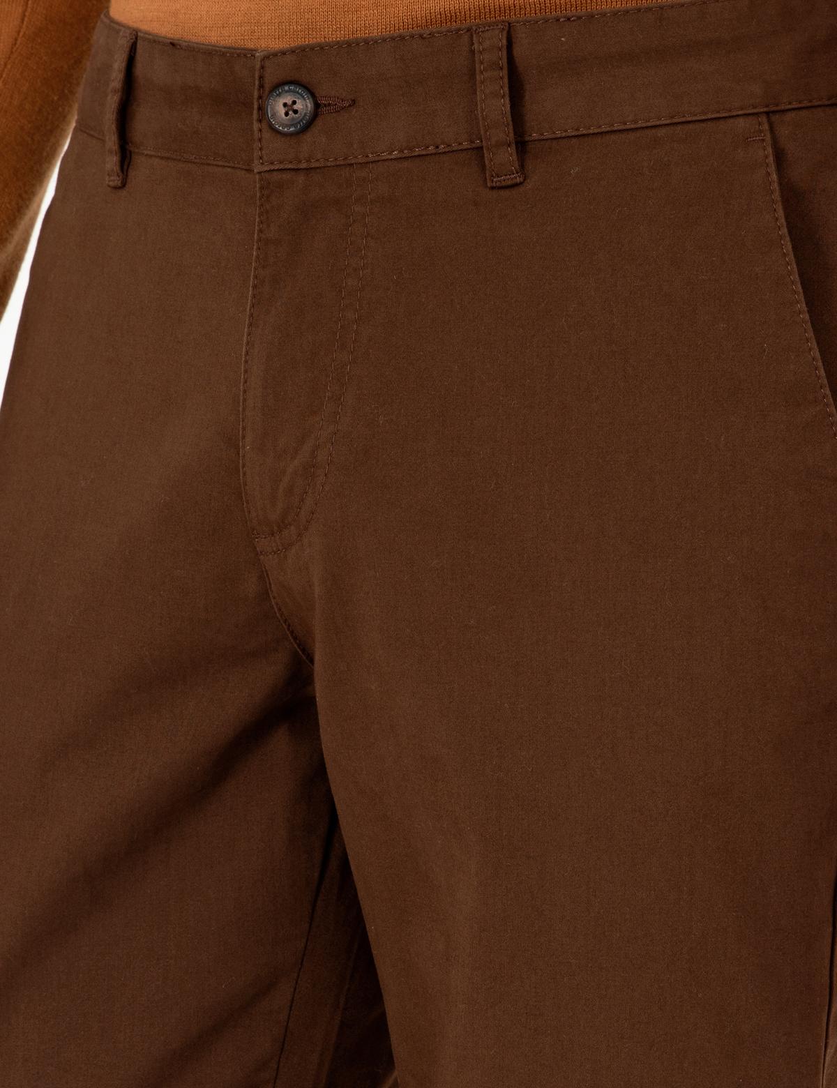 Kahverengi Regular Fit Kanvas Pantolon - 50292505200