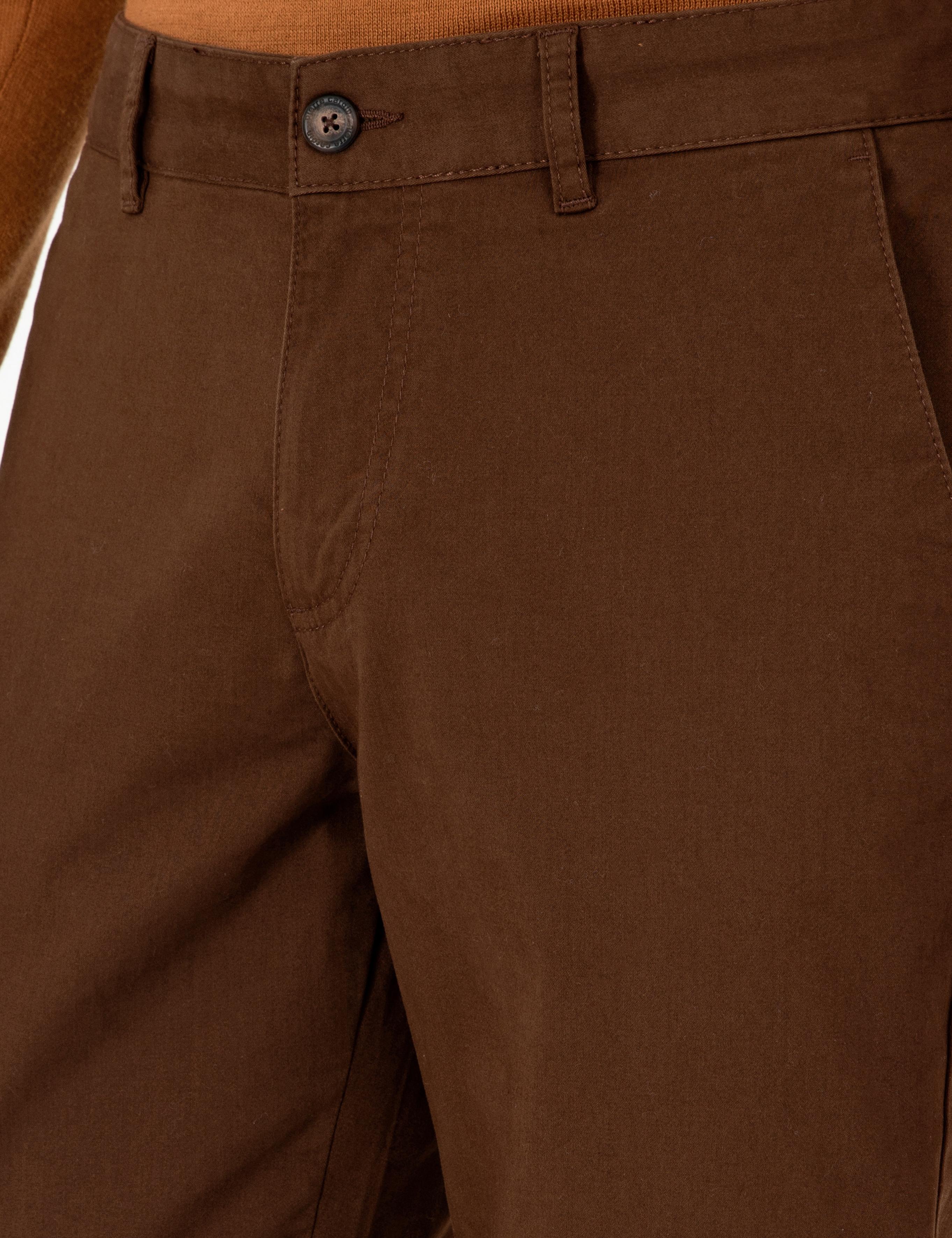 Kahverengi Regular Fit Kanvas Pantolon