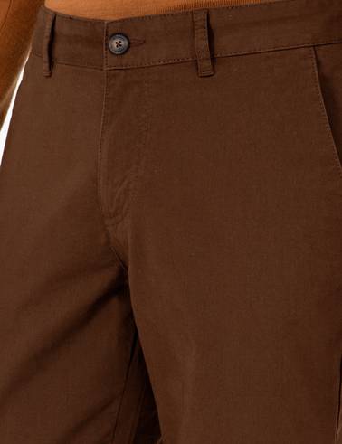 Kahverengi Regular Fit Basic Kanvas Pantolon