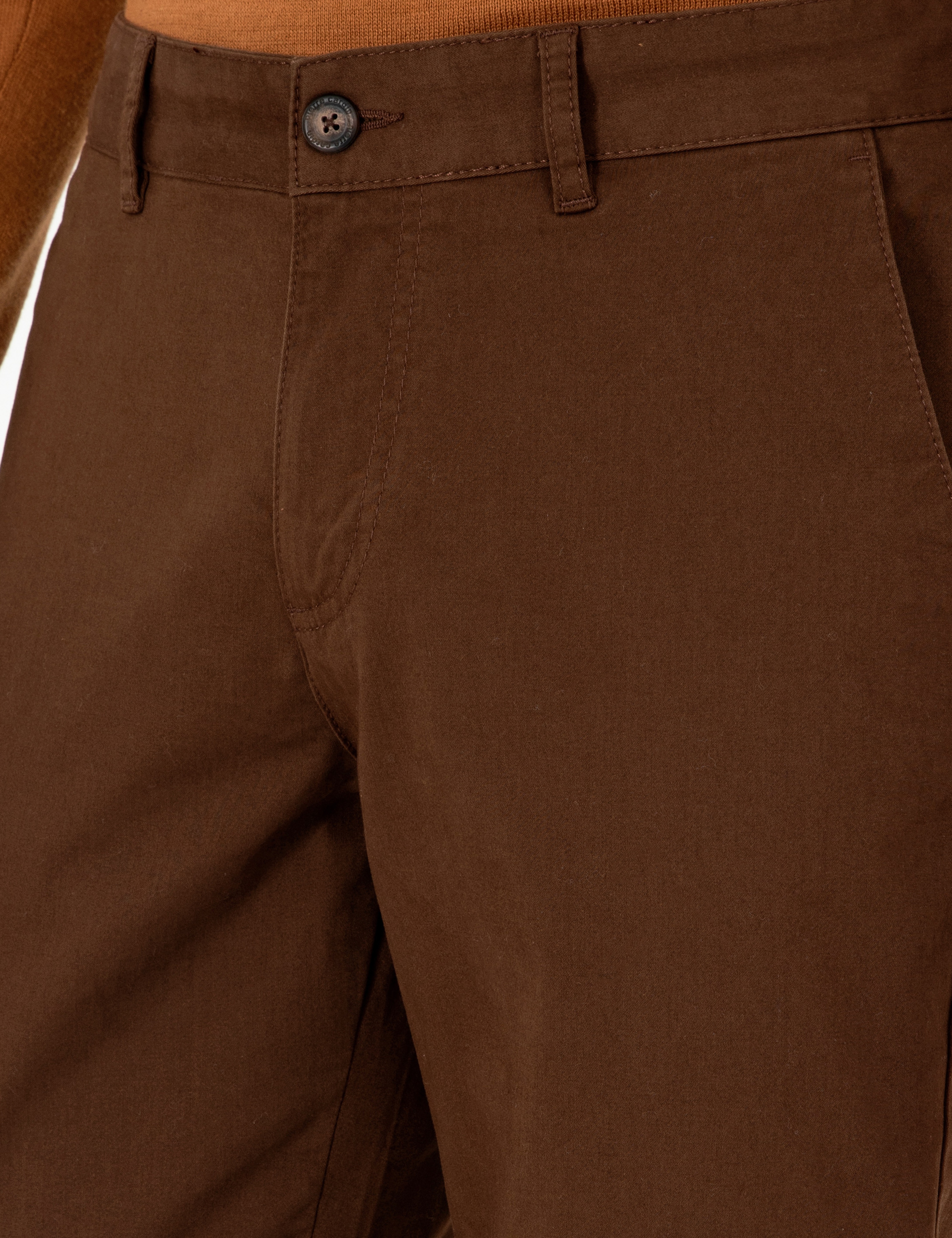 Kahverengi Regular Fit Basic Kanvas Pantolon