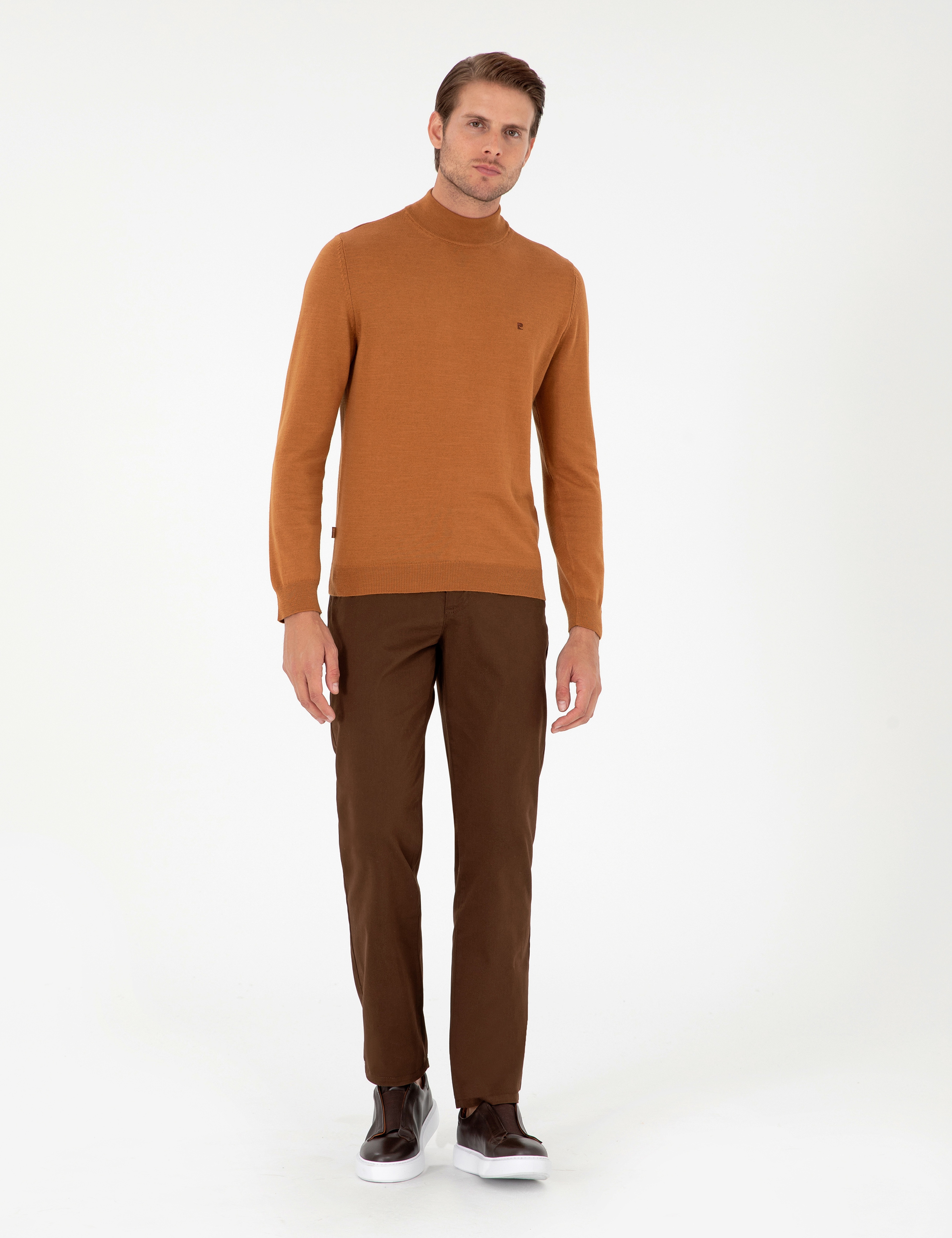Kahverengi Regular Fit Basic Kanvas Pantolon - Image 3