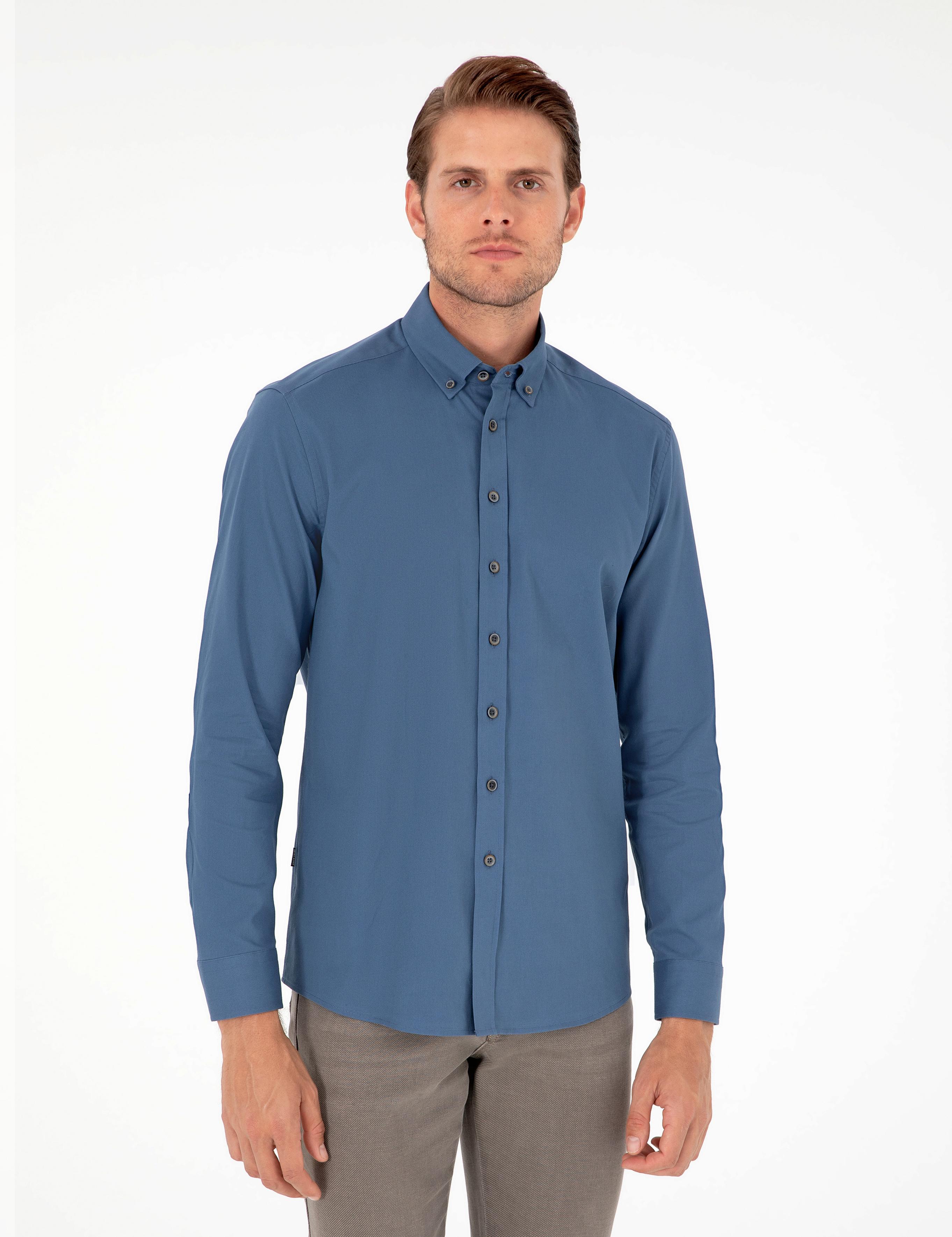 İndigo Regular Fit Uzun Kollu Gömlek