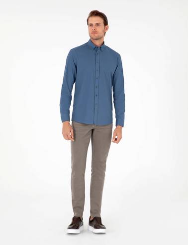 İndigo Regular Fit Uzun Kollu Gömlek