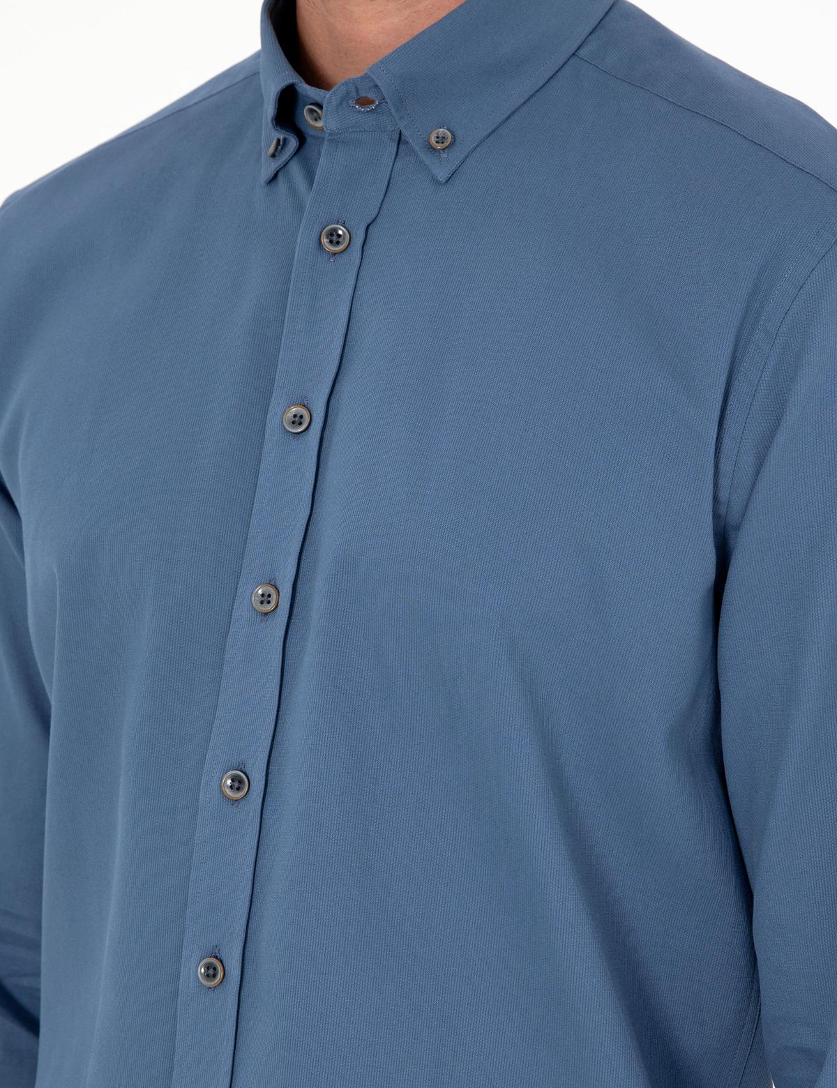 İndigo Regular Fit Uzun Kollu Gömlek - 50292553044