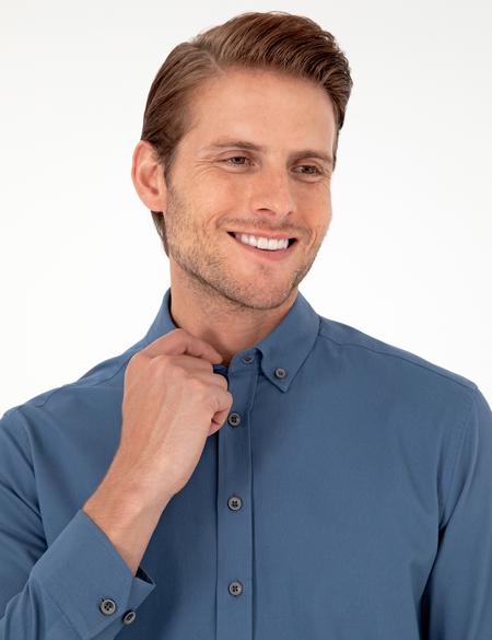 İndigo Regular Fit Uzun Kollu Gömlek - 50292553044