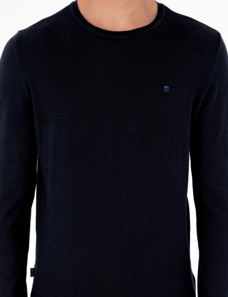 Lacivert Slim Fit Bisiklet Yaka Basic Triko Kazak - 50296621019