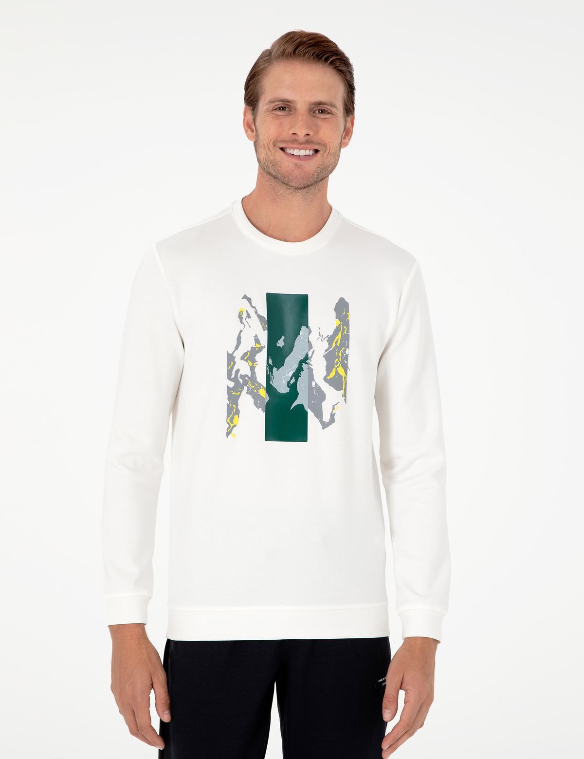 Ekru Regular Fit Bisiklet Yaka Sweatshirt - 50290612025