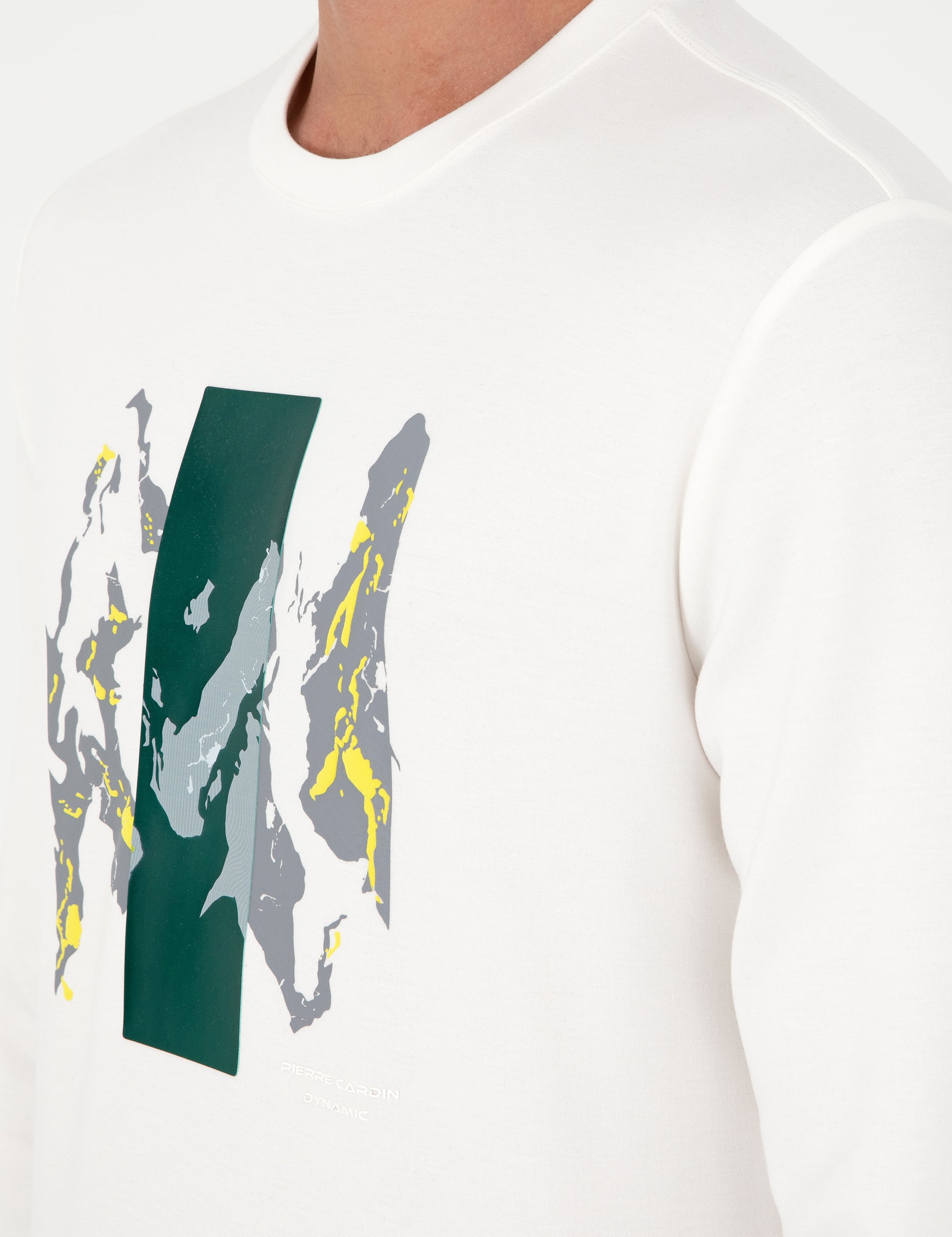 Ekru Regular Fit Bisiklet Yaka Sweatshirt