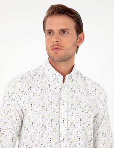 Gri Slim Fit Uzun Kollu Gömlek