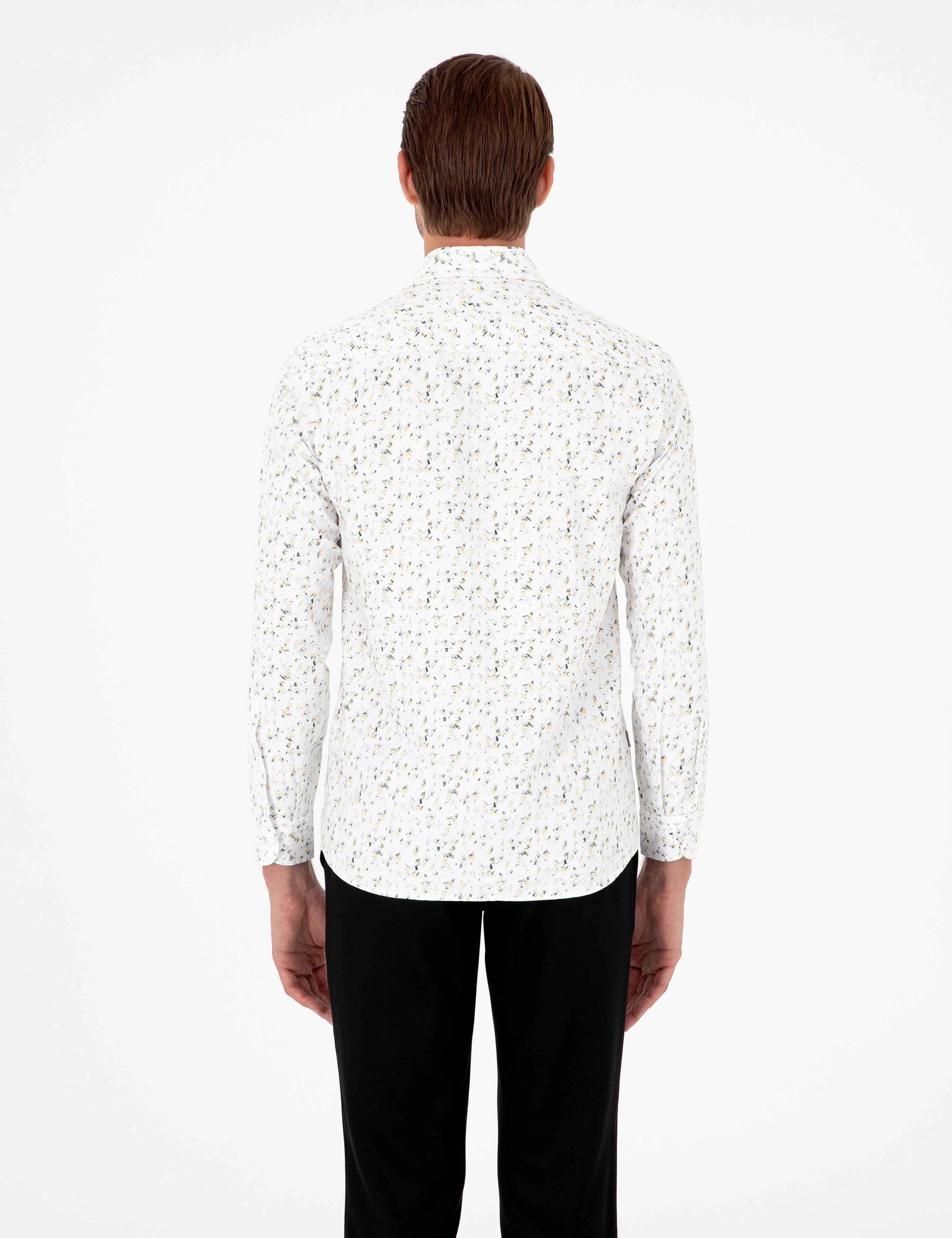 Gri Slim Fit Uzun Kollu Gömlek