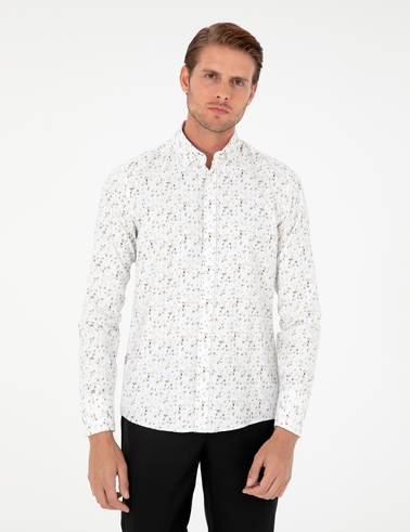 Gri Slim Fit Uzun Kollu Gömlek