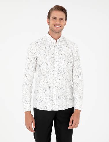 Gri Slim Fit Uzun Kollu Gömlek