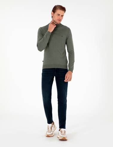 Duman Slim Fit Yarım Balıkçı Yaka Basic Triko Kazak